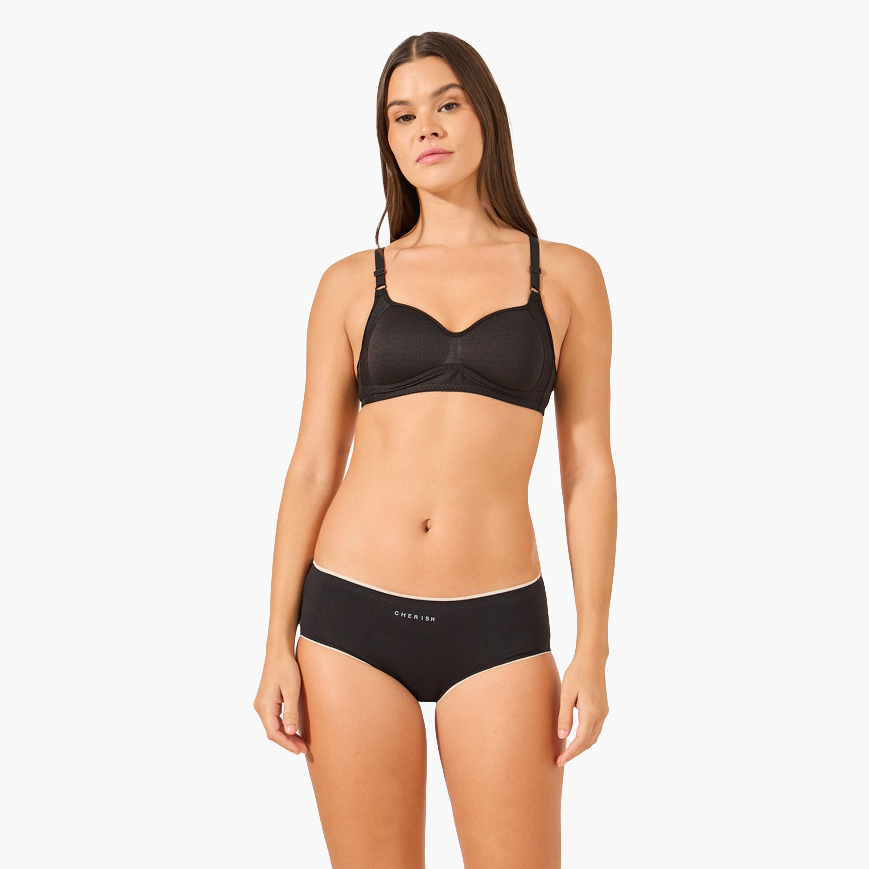 ستايلي - طقم قطعتين - سروال داخلي كامل بتفاصيل مطبوعة-women-clothing-lingerie-panties-image-3
