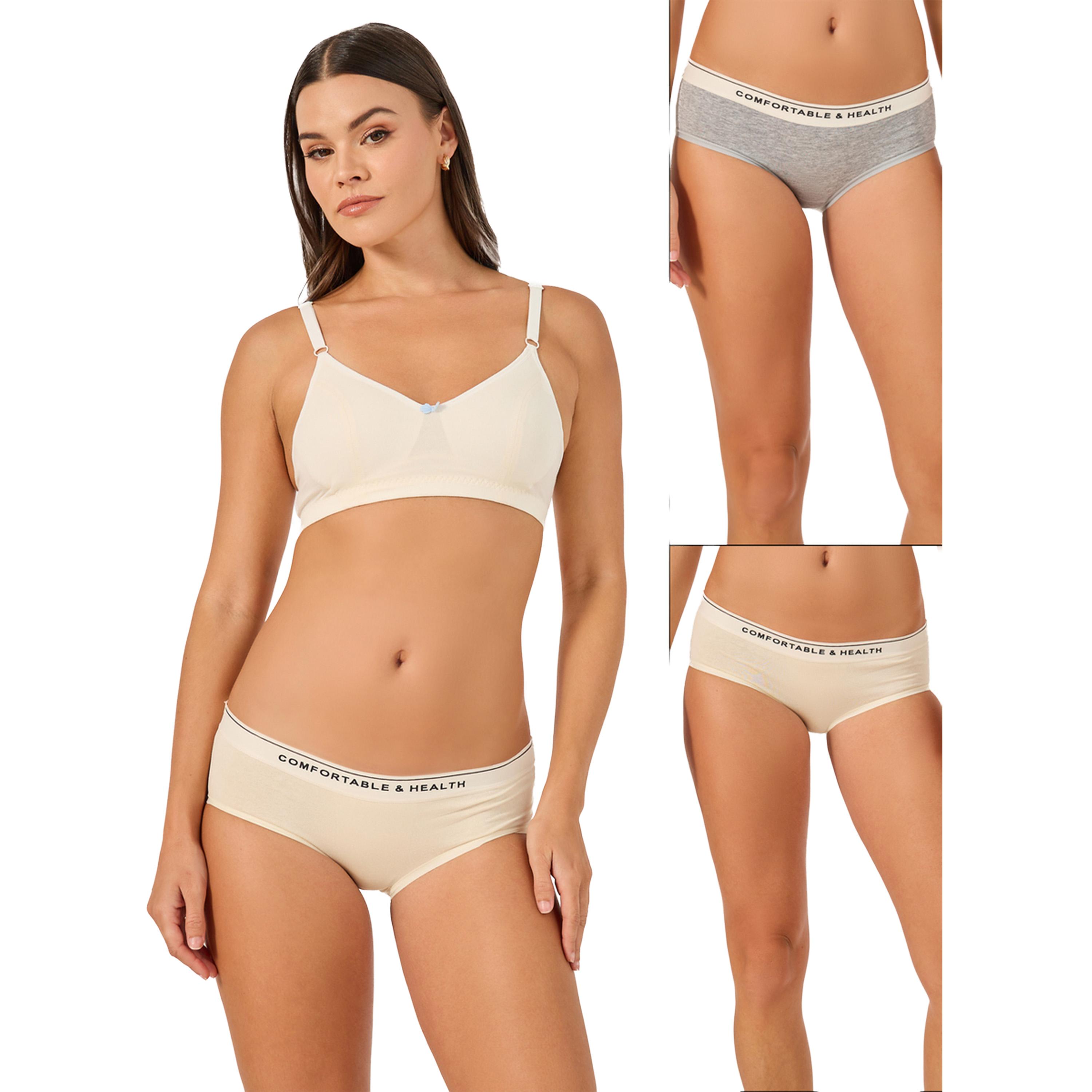 ستايلي - مجموعة من قطعتين - سروال داخلي كامل بحزام خصر وتفاصيل مطبوعة-women-clothing-lingerie-panties-image-1