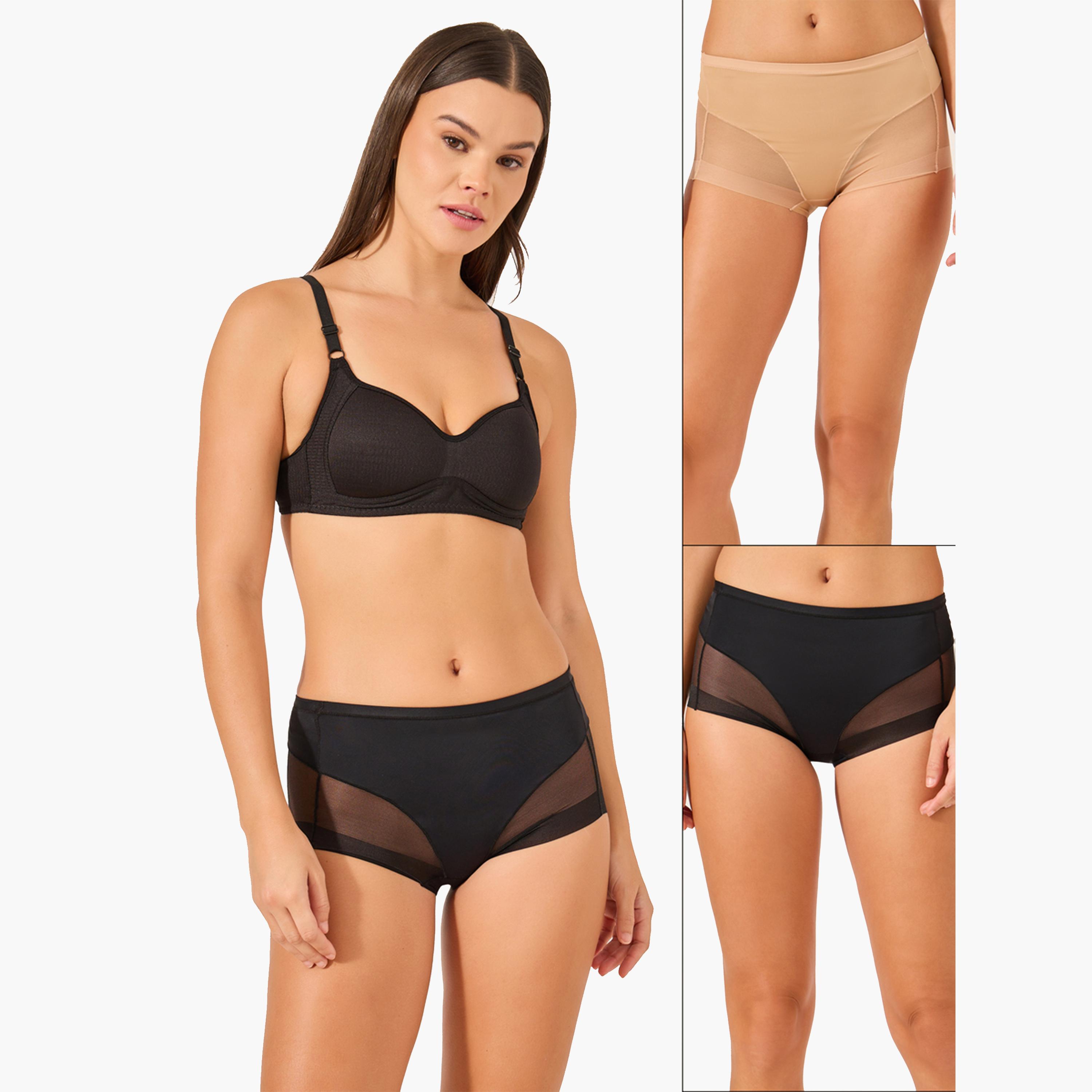 Styli Pack of 2 - Mesh Insert Short Briefs-women-clothing-lingerie-panties-image-1