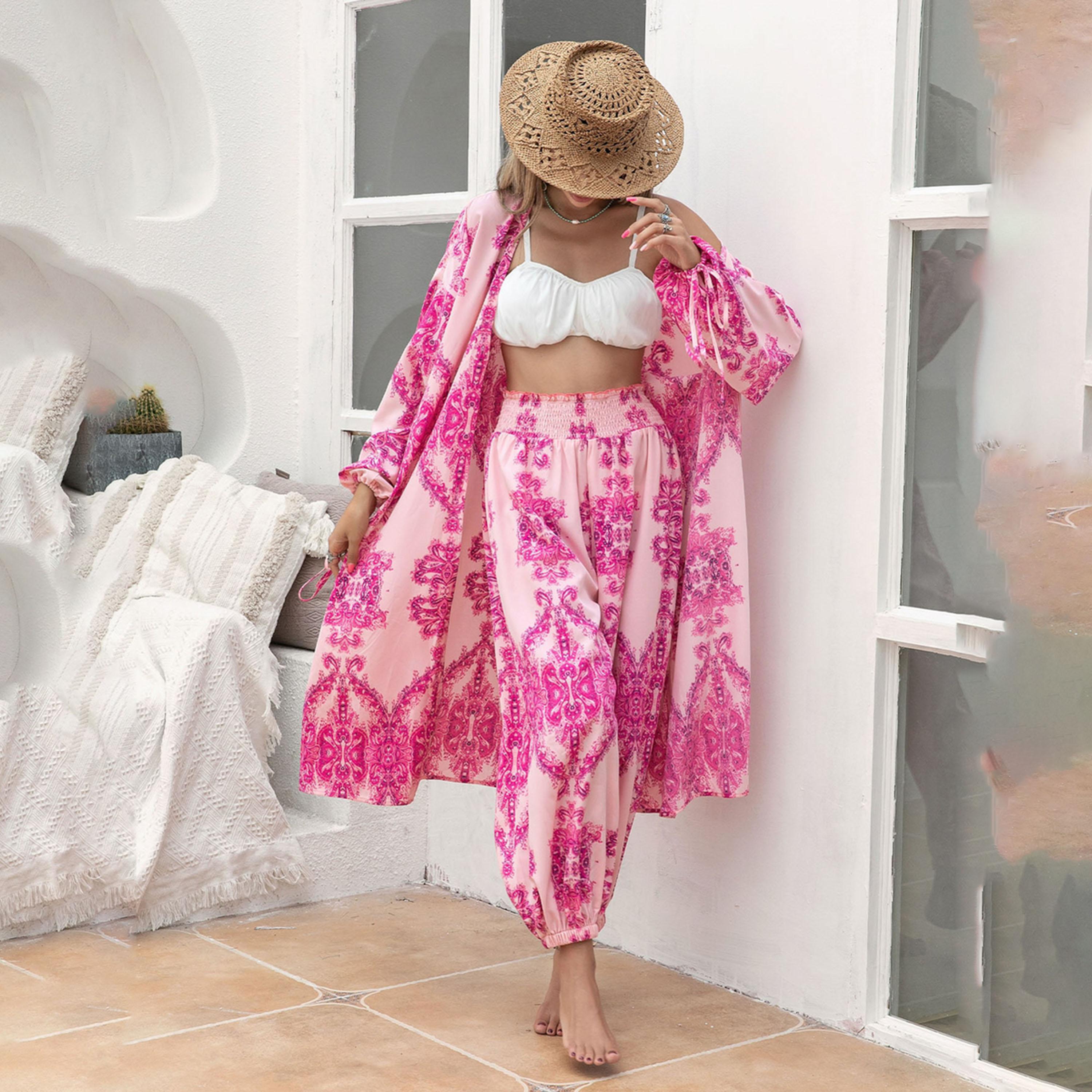 راستي دستي × ستايلي-  طقم قطعتان ملابس نسائية كاجوال للعطلات بنمط بوهيمي-women-clothing-coordsets-image-4