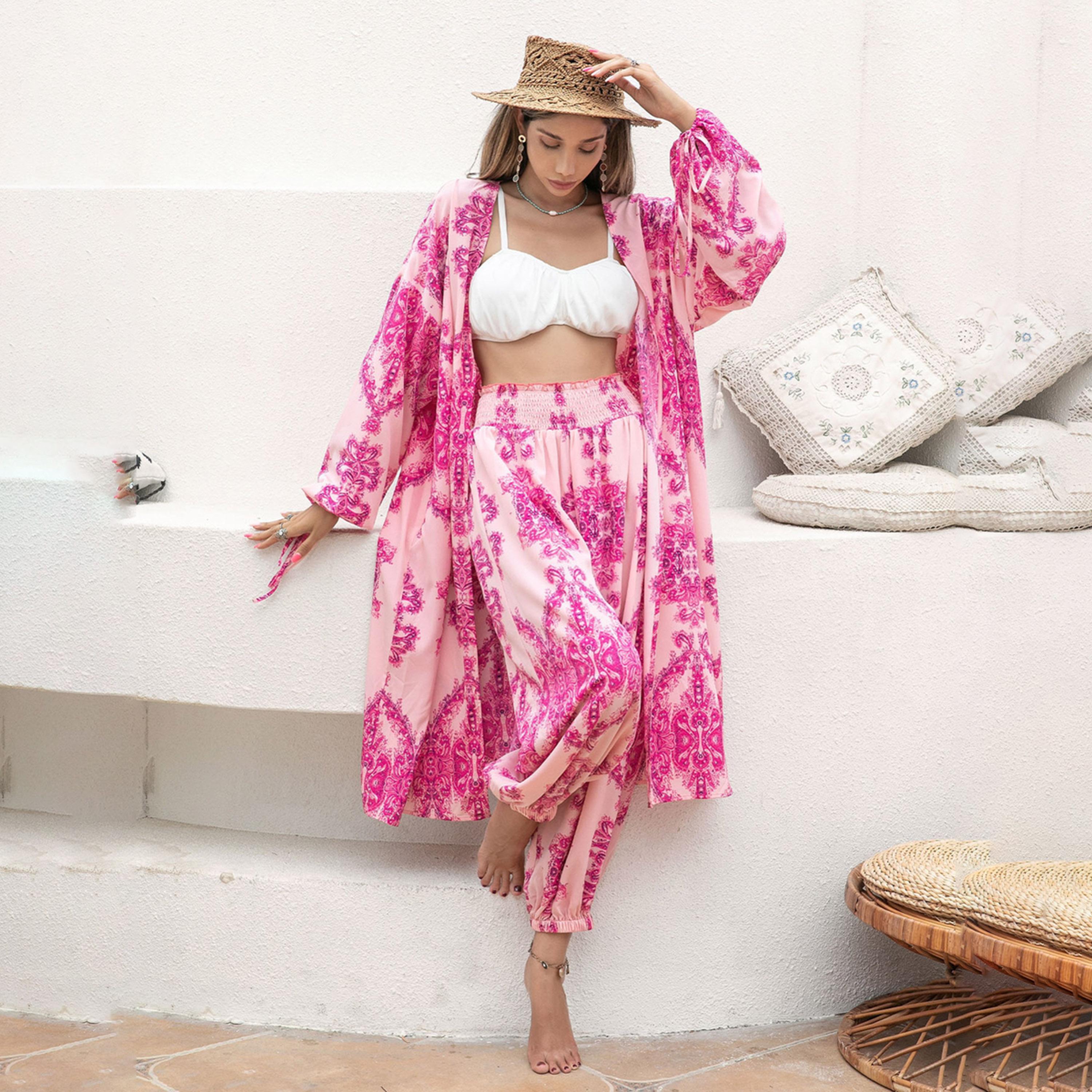 راستي دستي × ستايلي-  طقم قطعتان ملابس نسائية كاجوال للعطلات بنمط بوهيمي-women-clothing-coordsets-image-5