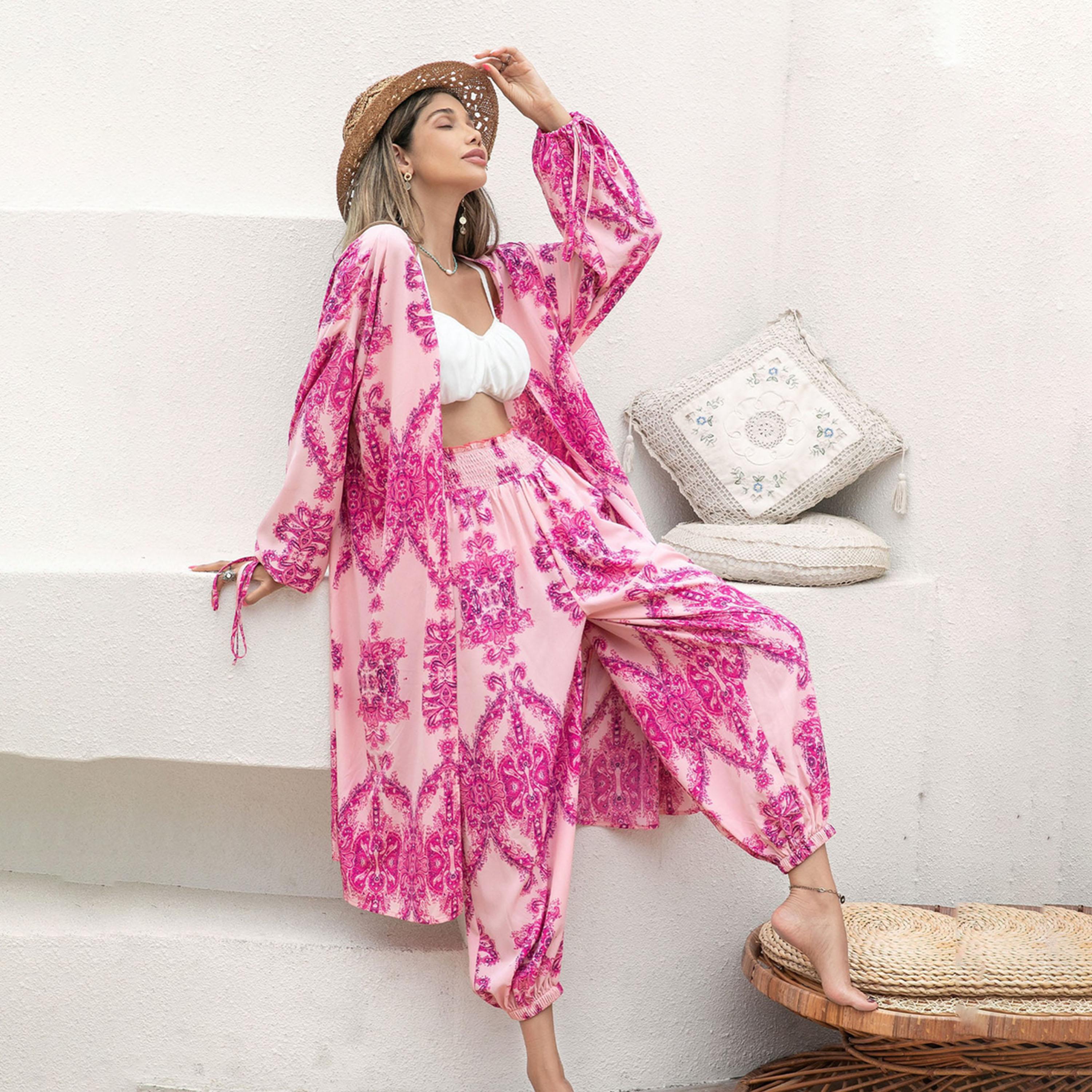 راستي دستي × ستايلي-  طقم قطعتان ملابس نسائية كاجوال للعطلات بنمط بوهيمي-women-clothing-coordsets-image-6
