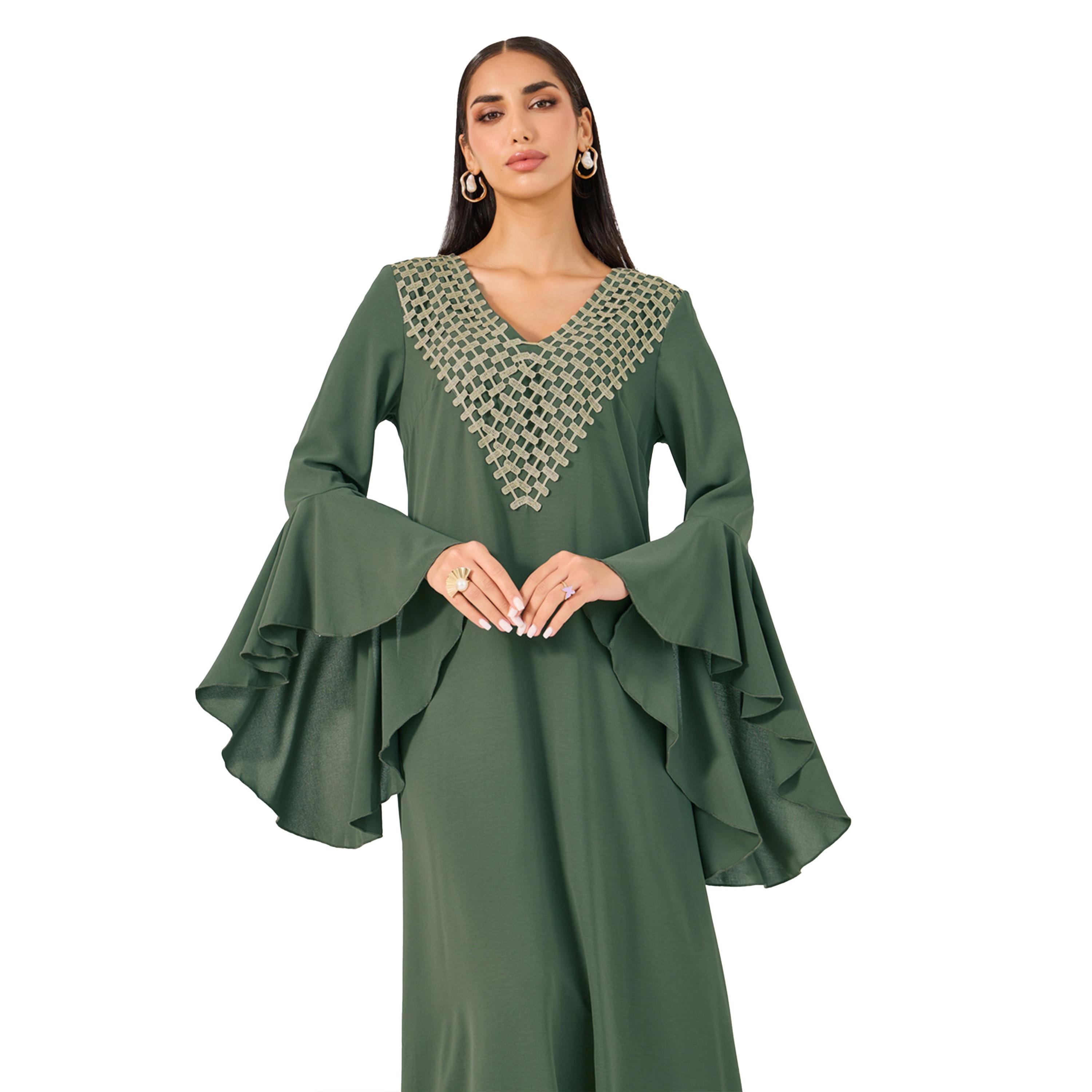 ستايلي - فستان جلابية بأكمام واسعة مطرز-women-arabicclothing-jalabiyas-image-3