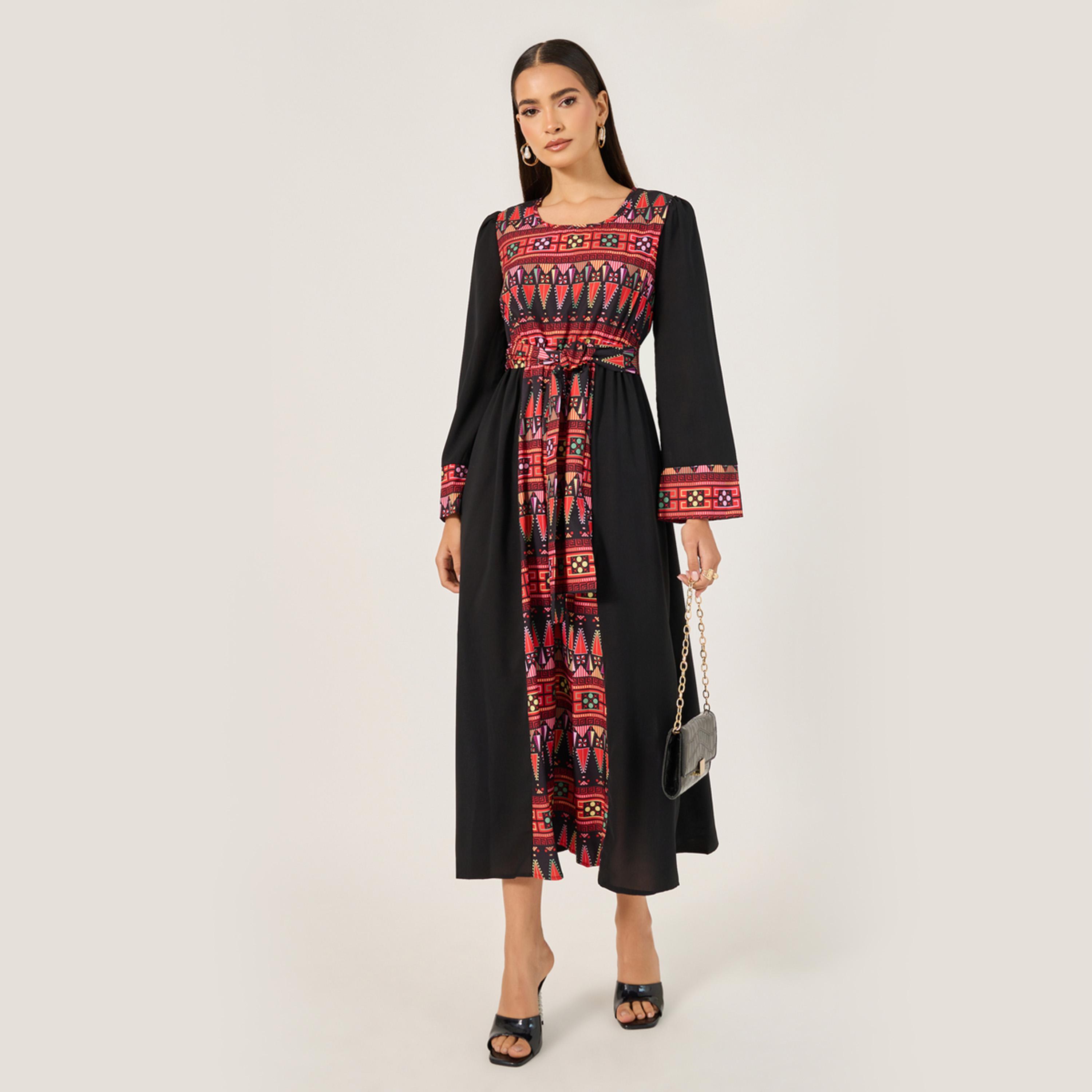 ستايلي - فستان ماكسي أنيق بأكمام طويلة للنساء للارتداء اليومي غير الرسمي-women-arabicclothing-jalabiyas-image-2
