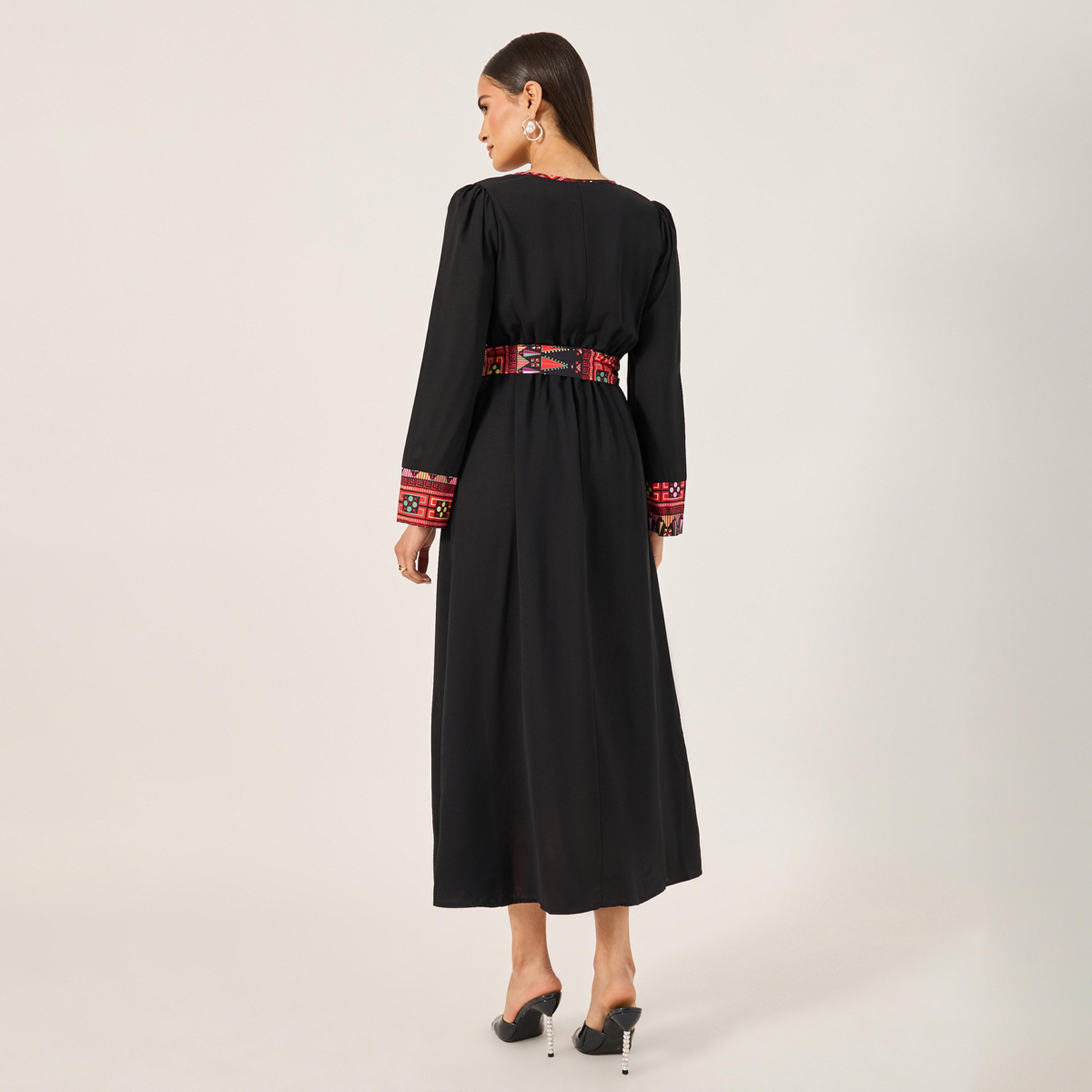 ستايلي - فستان ماكسي أنيق بأكمام طويلة للنساء للارتداء اليومي غير الرسمي-women-arabicclothing-jalabiyas-image-5