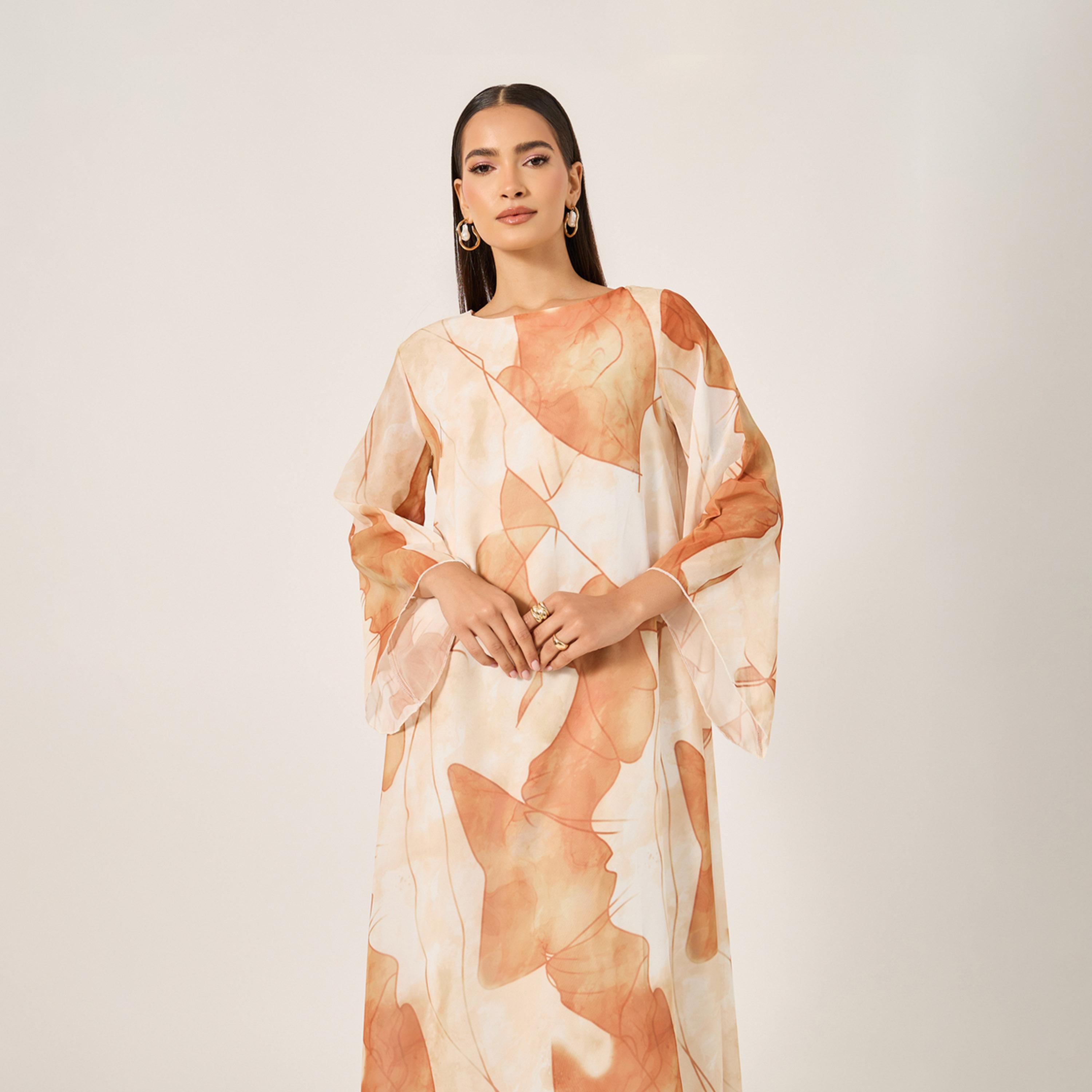 Styli Womens Allover Print V Neck Long Sleeve Maxi Dress-women-arabicclothing-jalabiyas-image-3