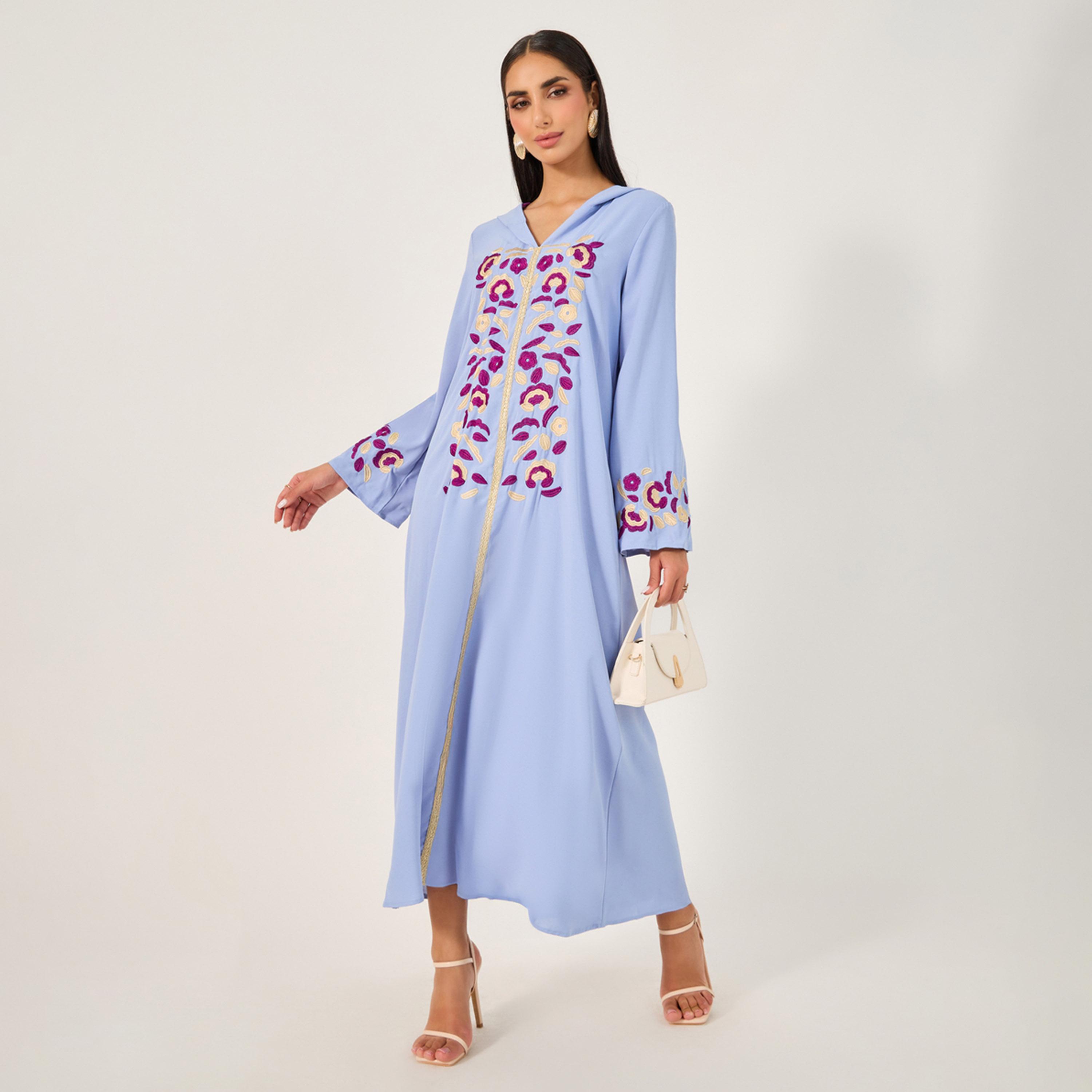 ستايلي - فستان ماكسي سادة أنيق ملفوف بدون أكمام للنساء مع تفاصيل كسرات وعقدة-women-arabicclothing-jalabiyas-image-3