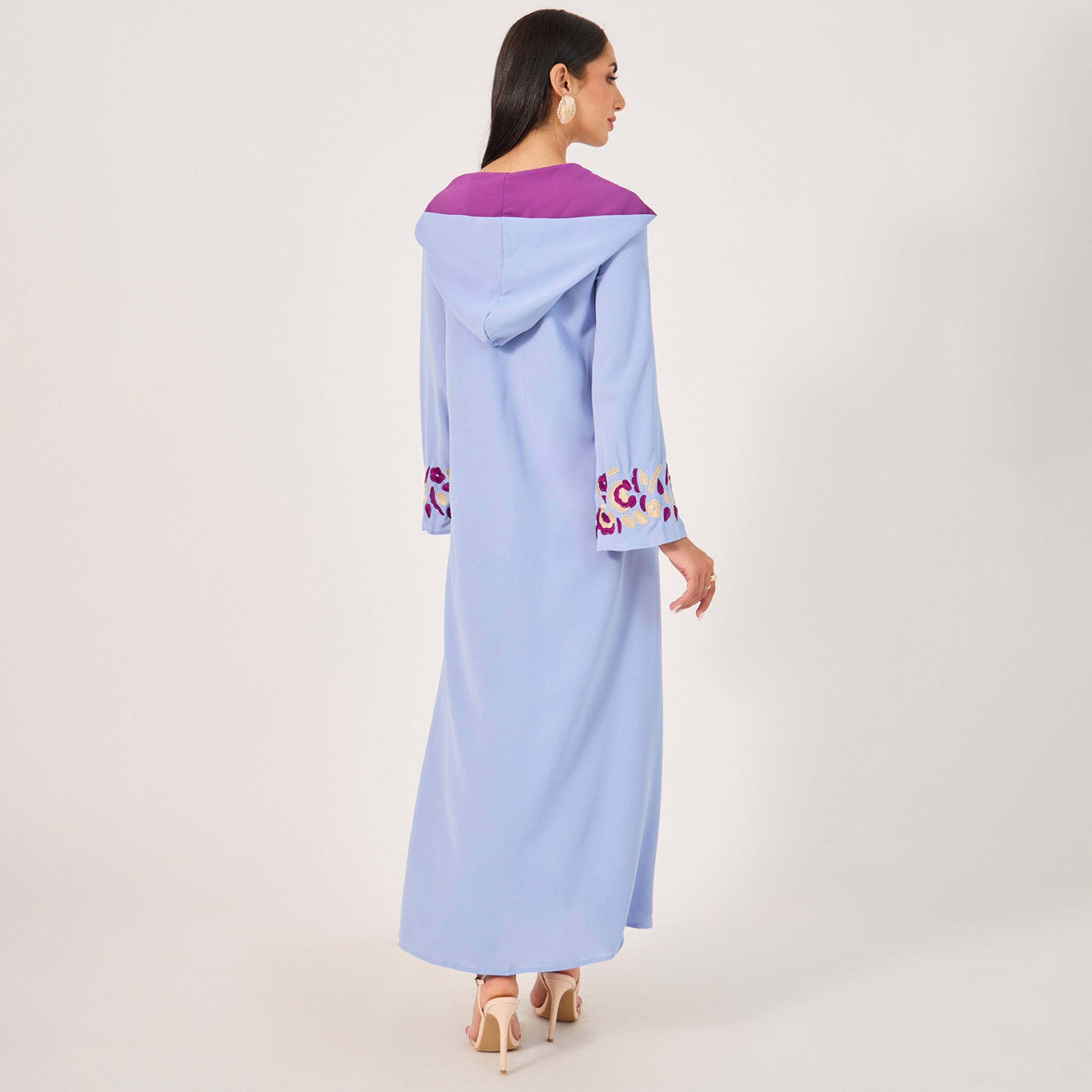 ستايلي - فستان ماكسي سادة أنيق ملفوف بدون أكمام للنساء مع تفاصيل كسرات وعقدة-women-arabicclothing-jalabiyas-image-6