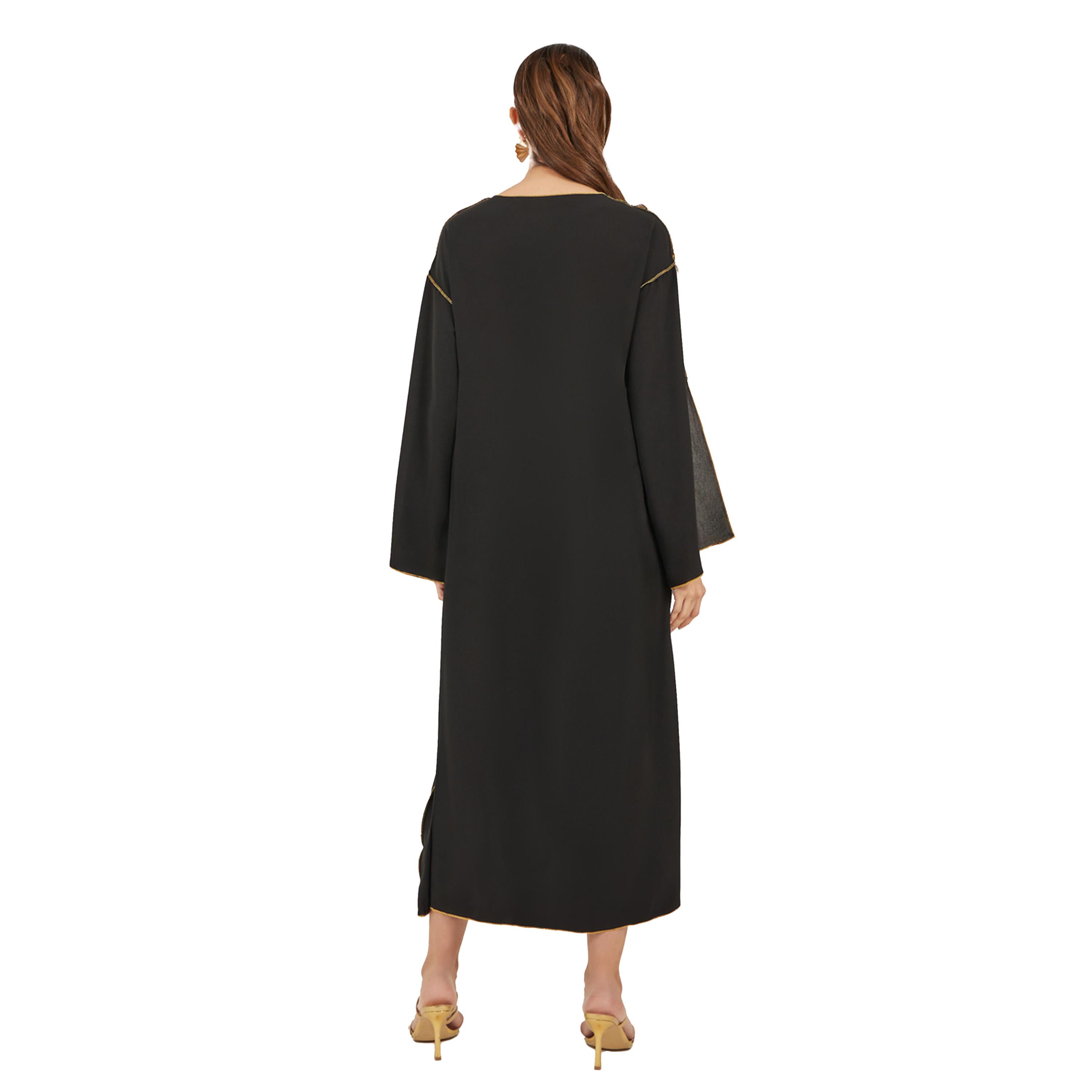 ستايلي - جلابية مطرزة بياقة V وقصة A-women-arabicclothing-jalabiyas-image-5