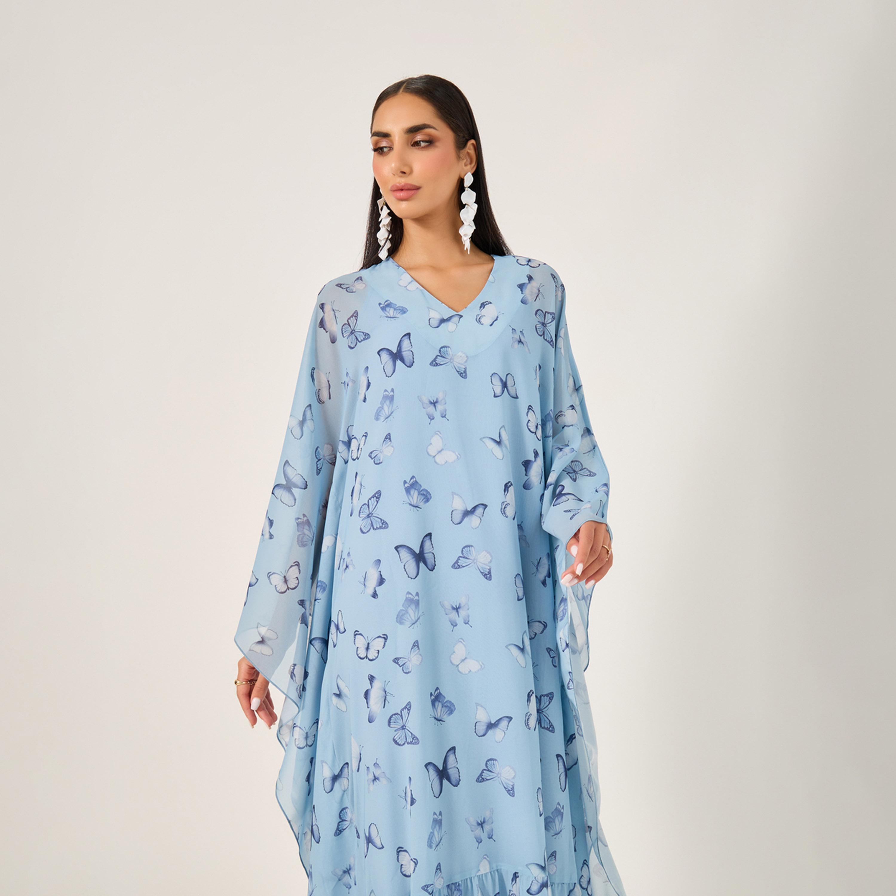 Styli Womens Embroidered Long Sleeve Abaya-women-arabicclothing-kaftan-image-3