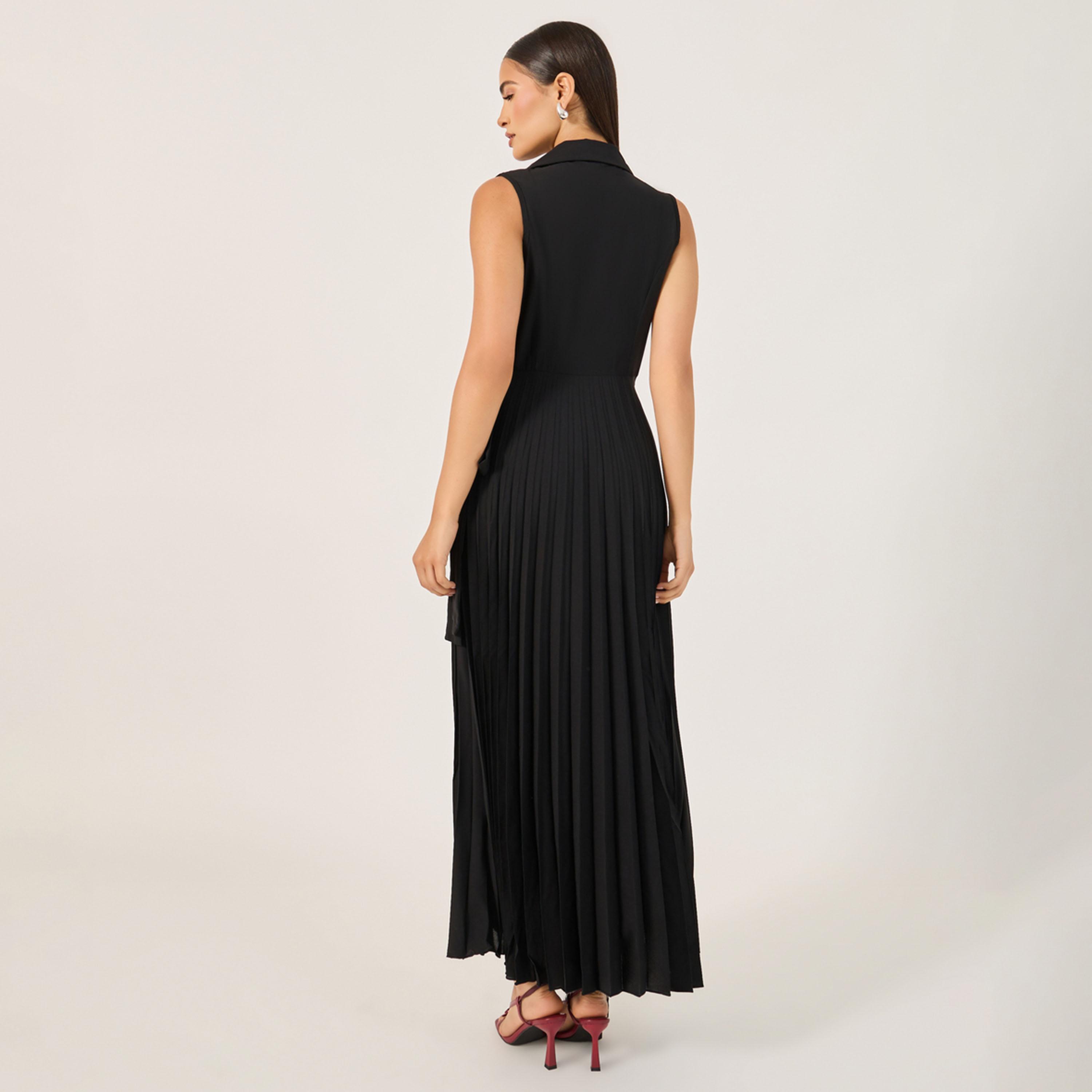 ستايلي - جلابية نسائية مطرزة برقبة على شكل حرف V وأكمام طويلة وحاشية شراشيب-women-clothing-dresses-image-5