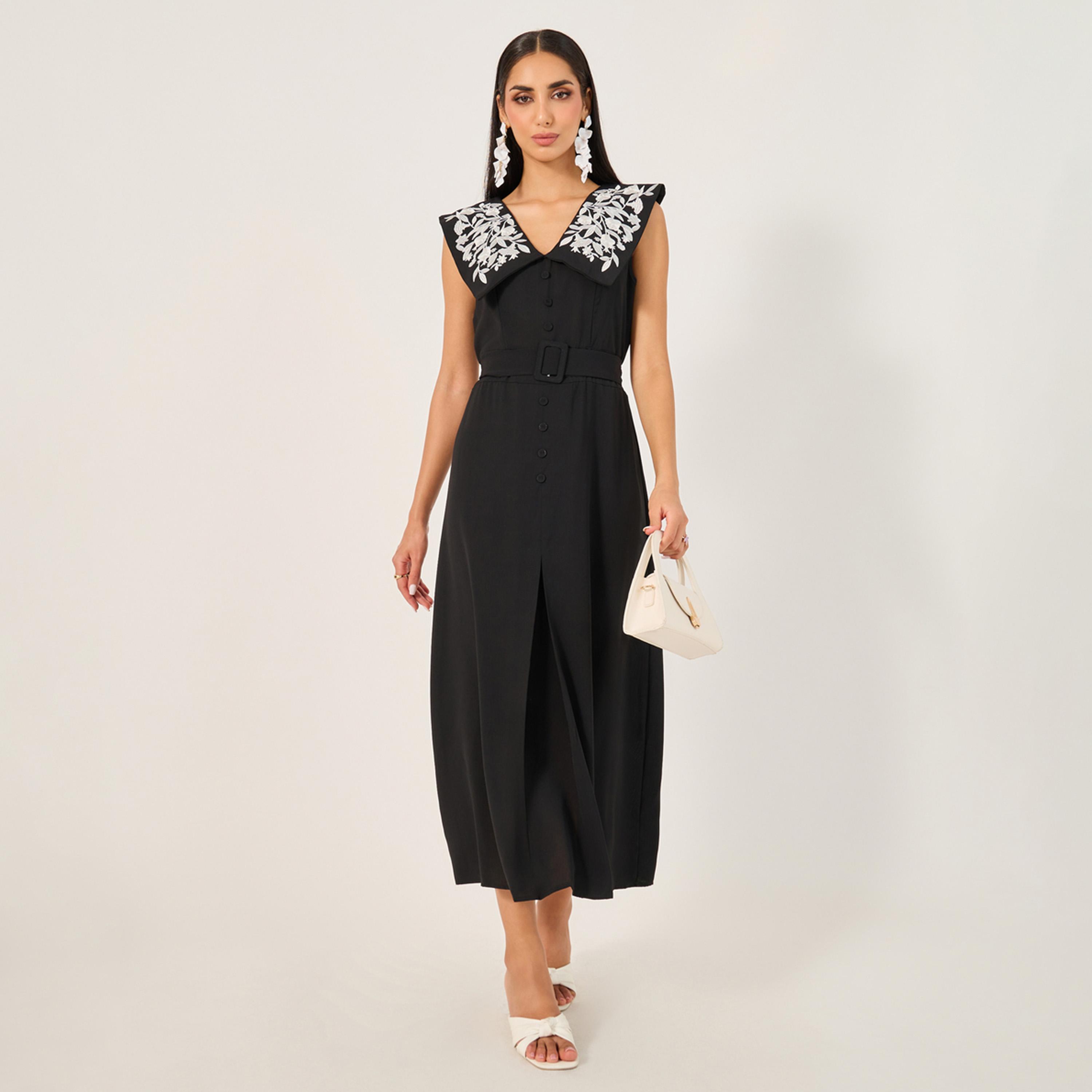 ستايلي - جلابية نسائية كاجوال موردة بغطاء رأس وأكمام طويلة-women-clothing-dresses-image-1