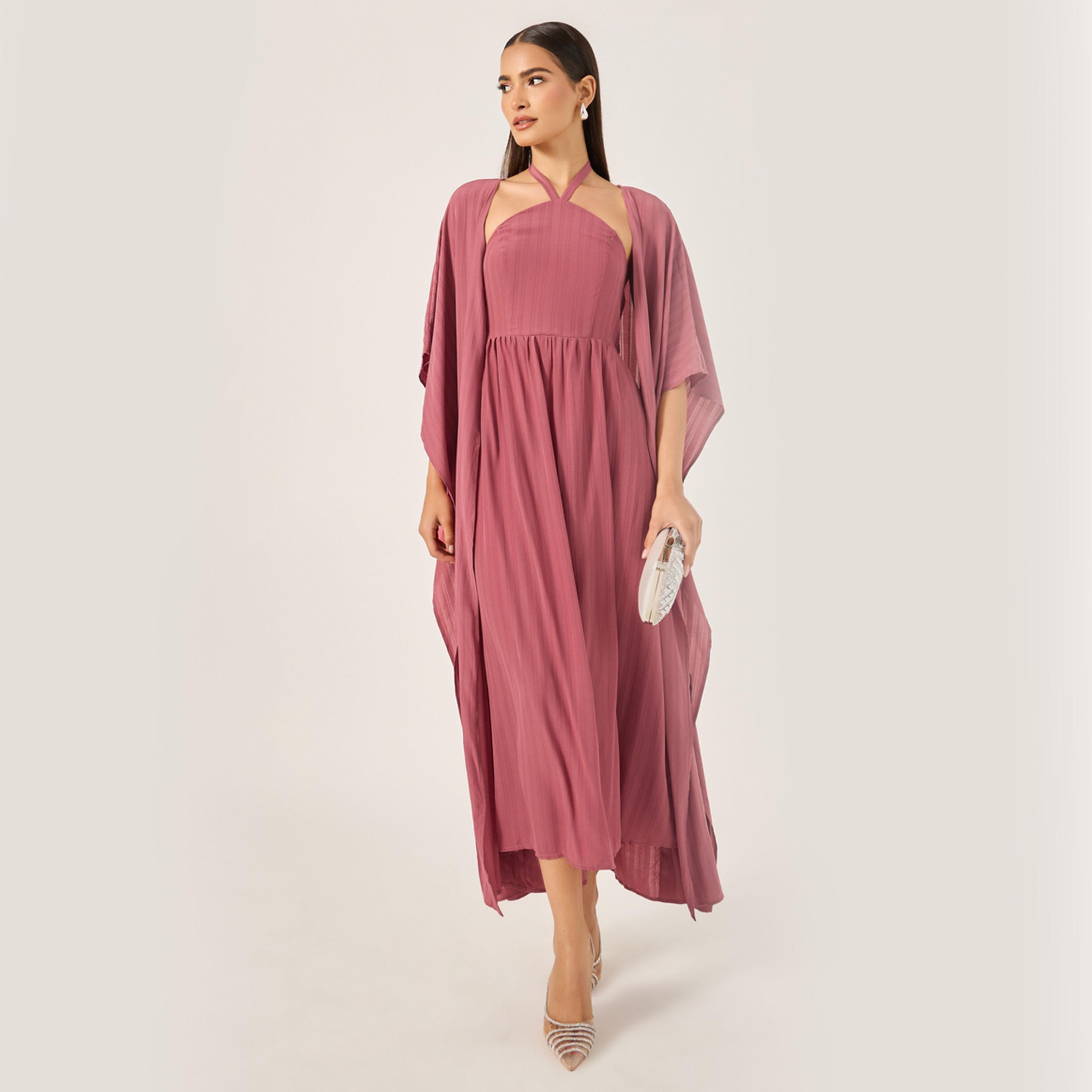Styli Womens V-Neck Allover Printed Long Sleeve Jalabiya-women-arabicclothing-sets-image-2