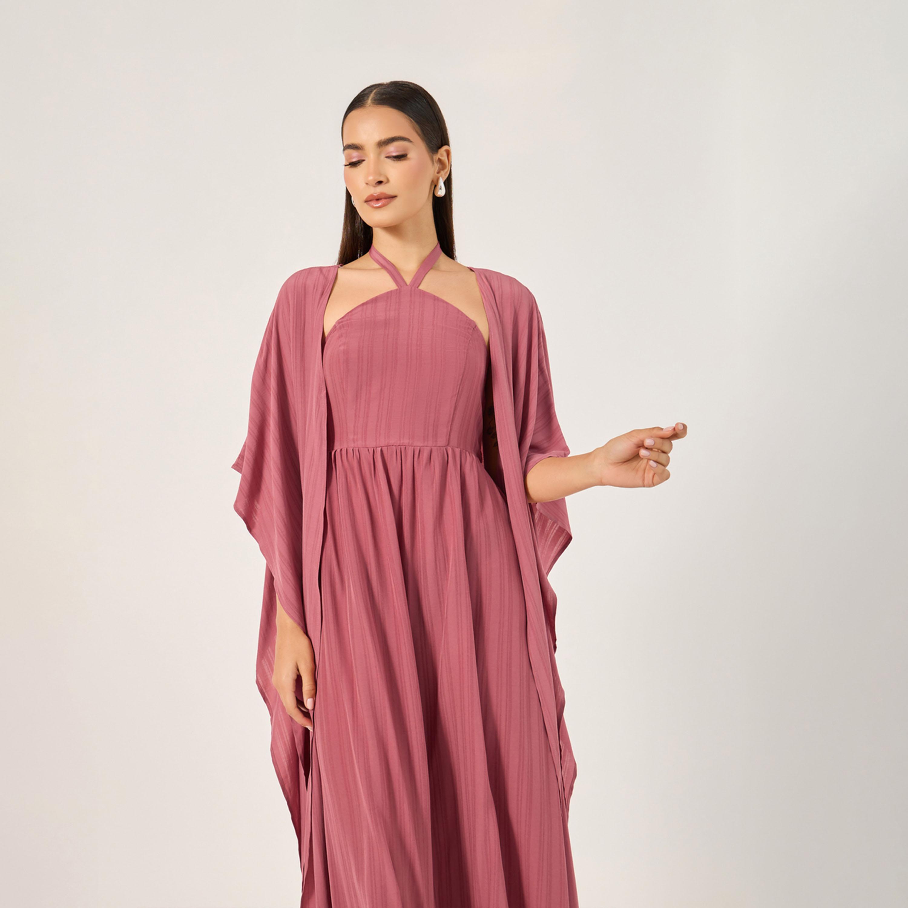 Styli Womens V-Neck Allover Printed Long Sleeve Jalabiya-women-arabicclothing-sets-image-4
