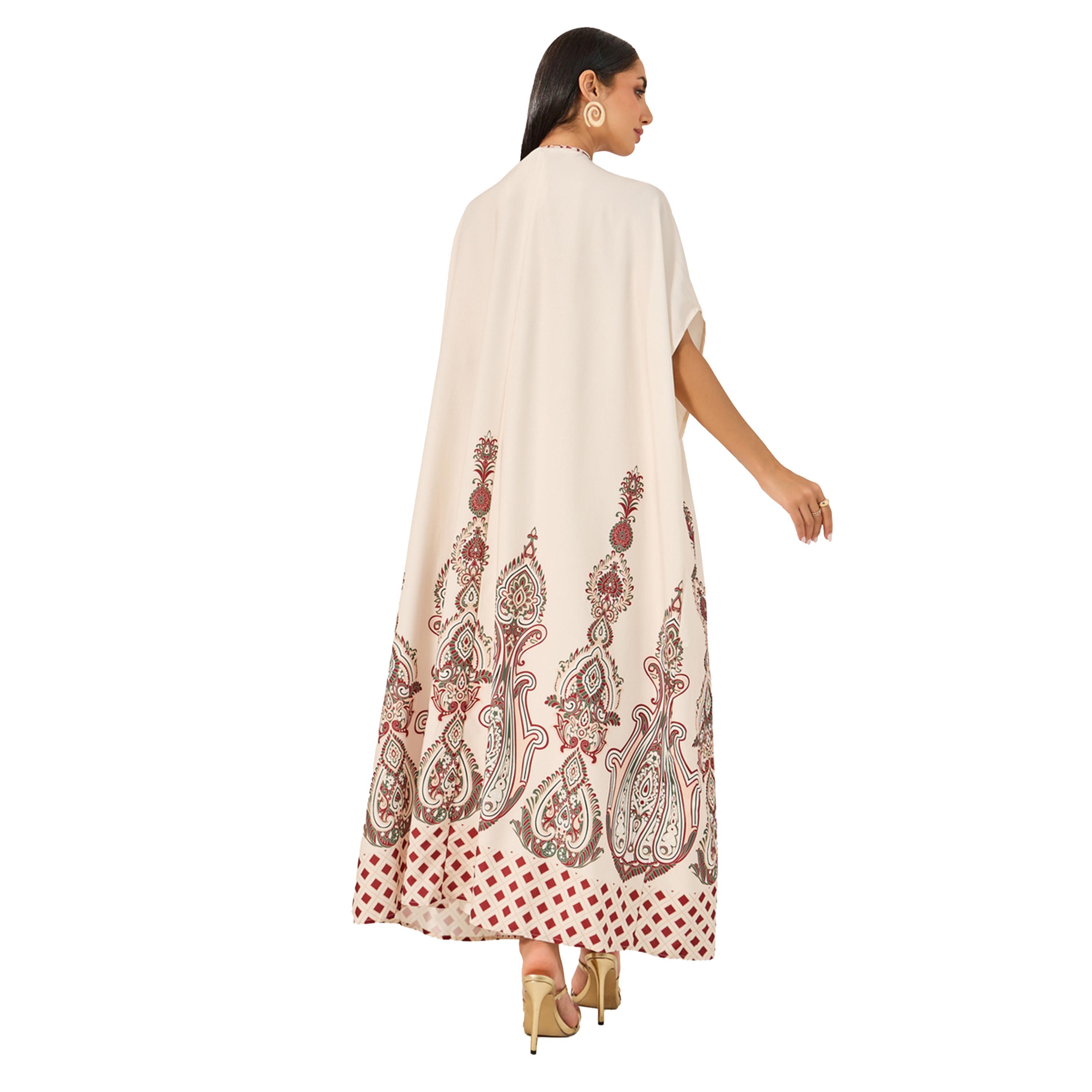 Styli Solid Tie Up Long Sleeve Maxi Dress for Everyday Wear-women-arabicclothing-abayas-image-5