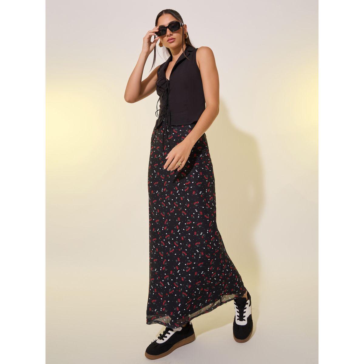 Styli All-Over Cherry Print A-Line Maxi Skirt-women-clothing-bottoms-skirts-image-1