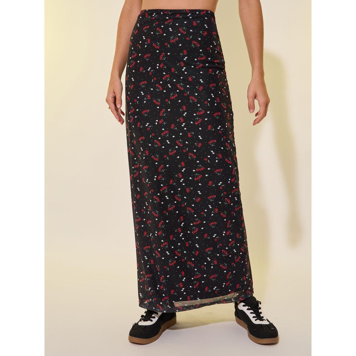 Styli All-Over Cherry Print A-Line Maxi Skirt-women-clothing-bottoms-skirts-image-2