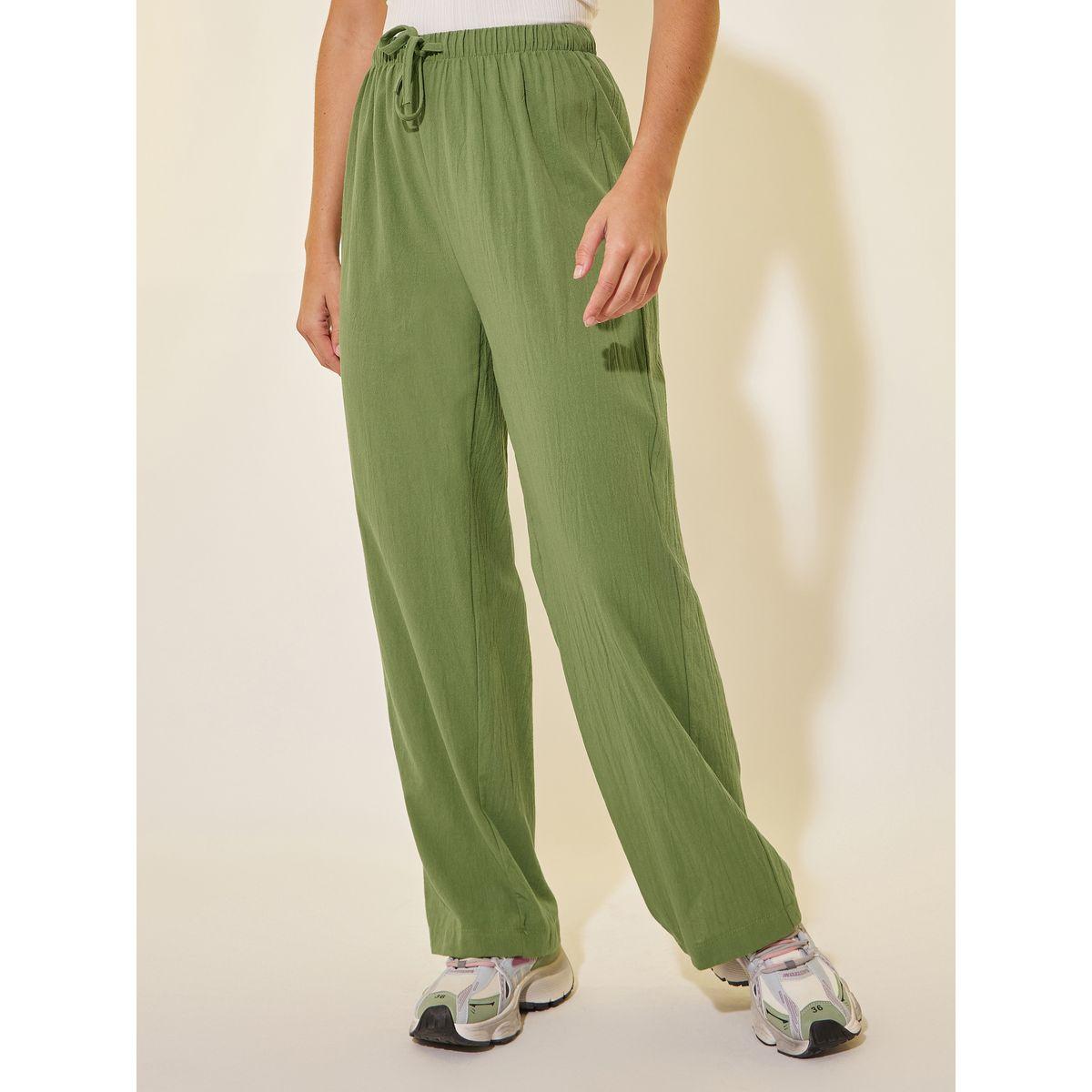 Styli Solid Elastic Waistband Straight Pants-women-clothing-bottoms-trousers-image-2