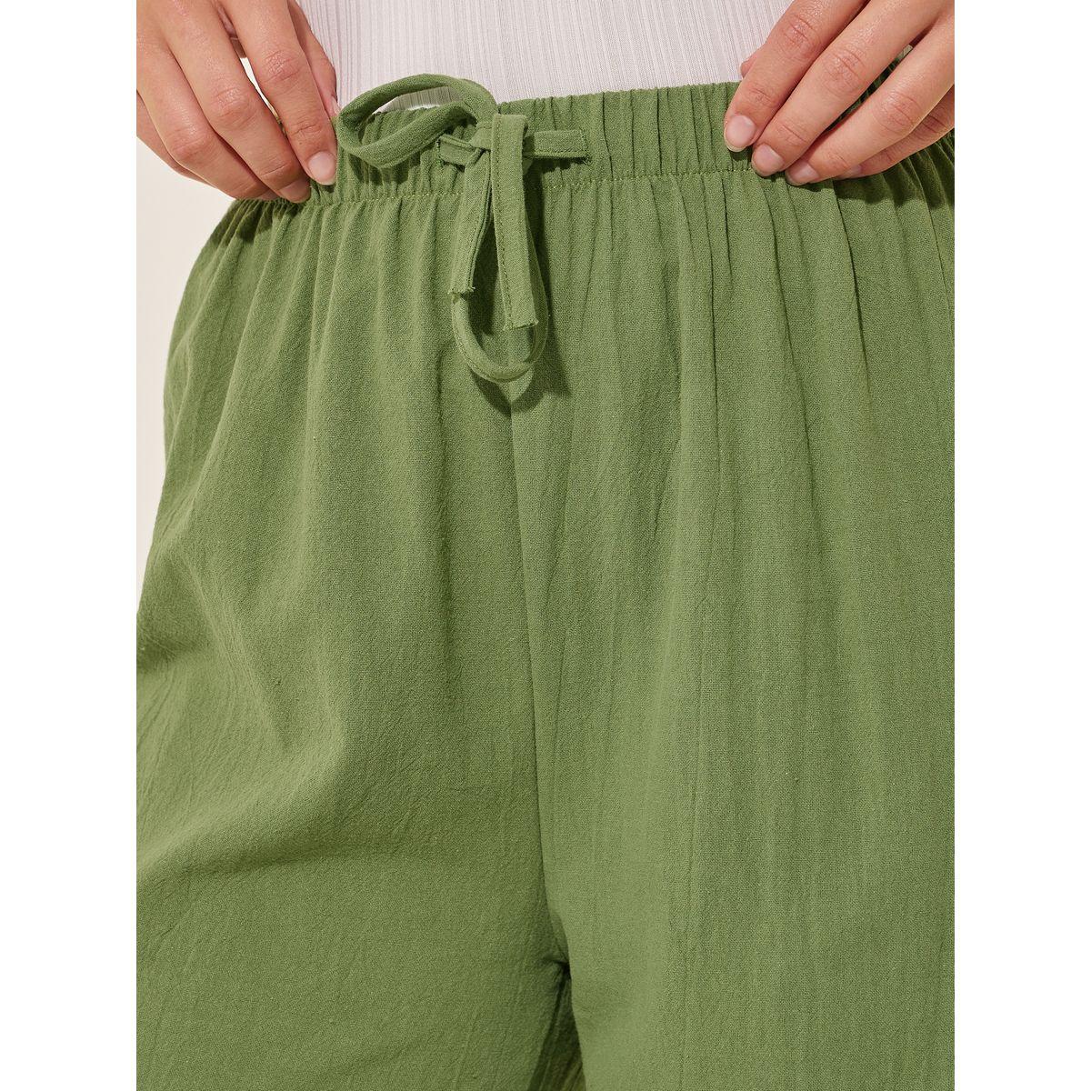 Styli Solid Elastic Waistband Straight Pants-women-clothing-bottoms-trousers-image-3