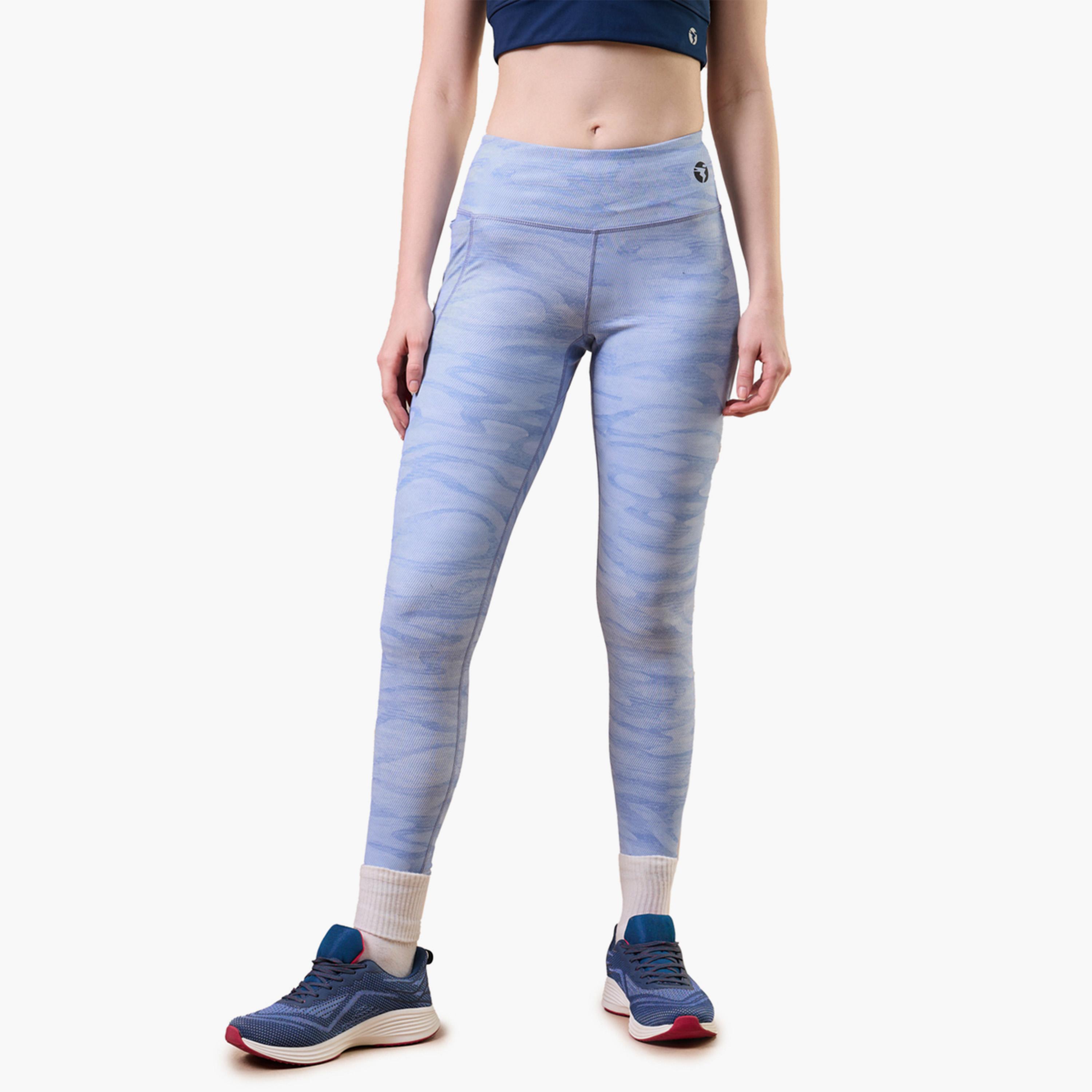تكنوسبورت × ستايلي - بنطال ليقنز نسائي مطبوع بحزام عريض-women-clothing-sportswearandactivewear-bottoms-image-1