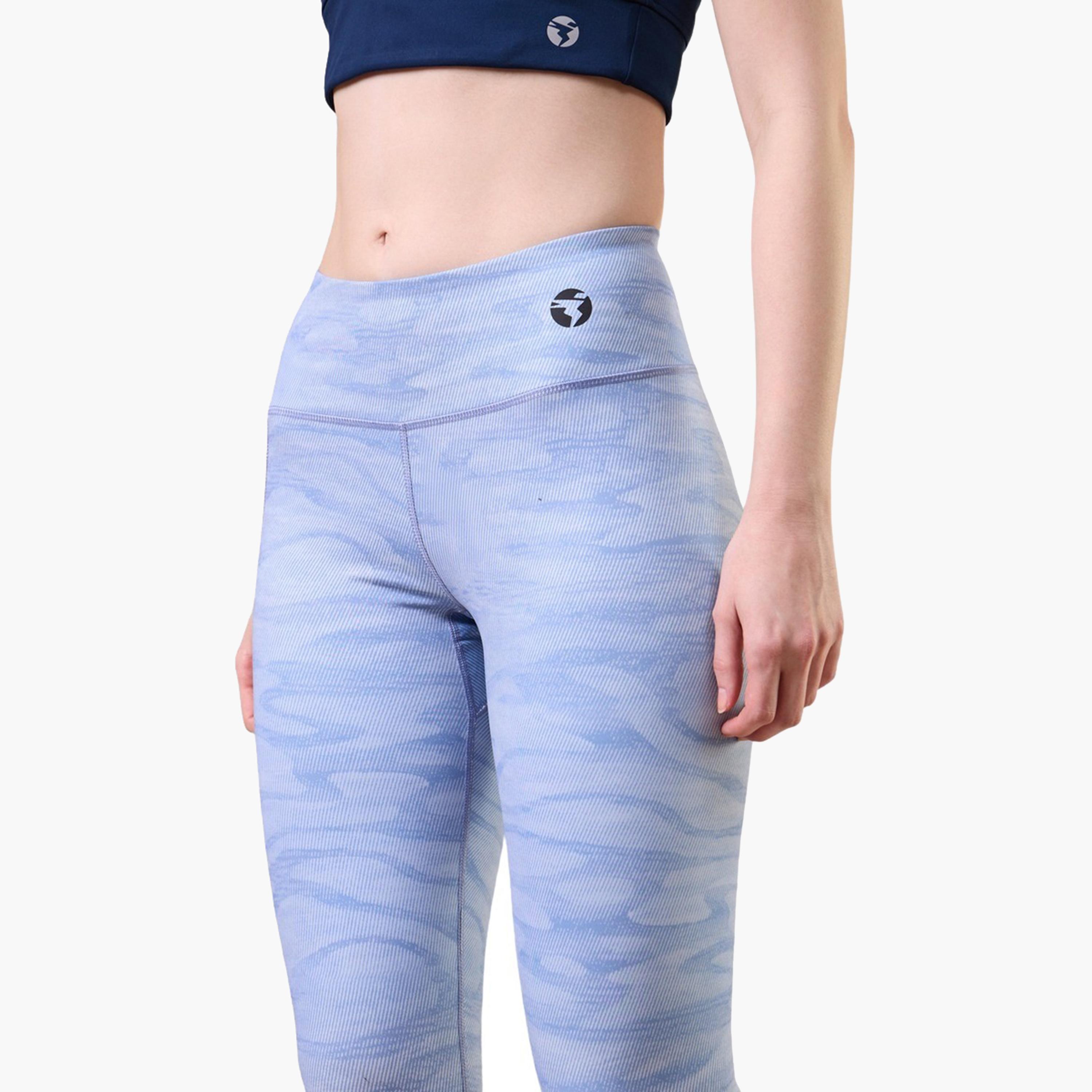 تكنوسبورت × ستايلي - بنطال ليقنز نسائي مطبوع بحزام عريض-women-clothing-sportswearandactivewear-bottoms-image-3
