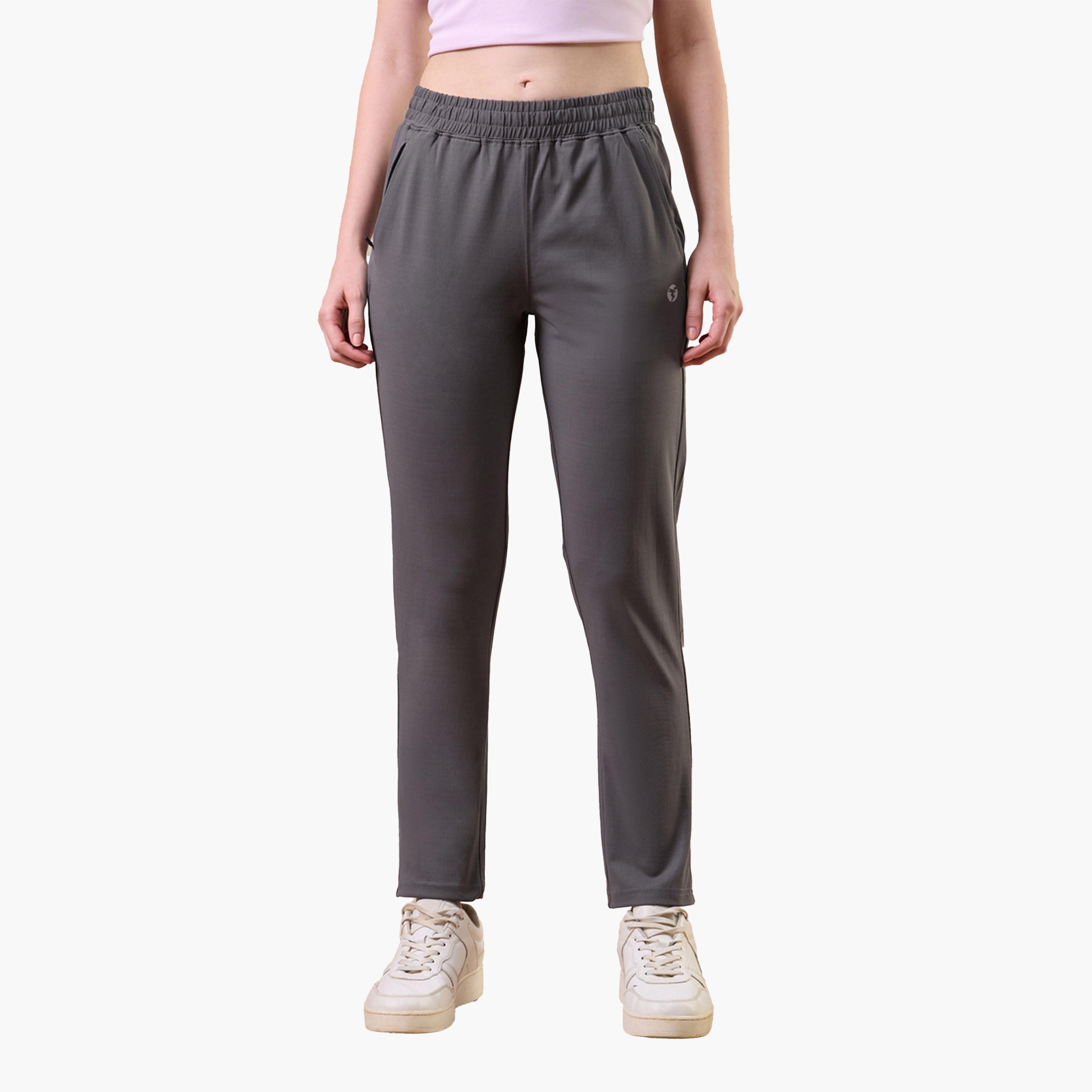 Technosport X Styli Solid Slim Fit Trackpants with Pockets-women-clothing-sportswearandactivewear-bottoms-image-1