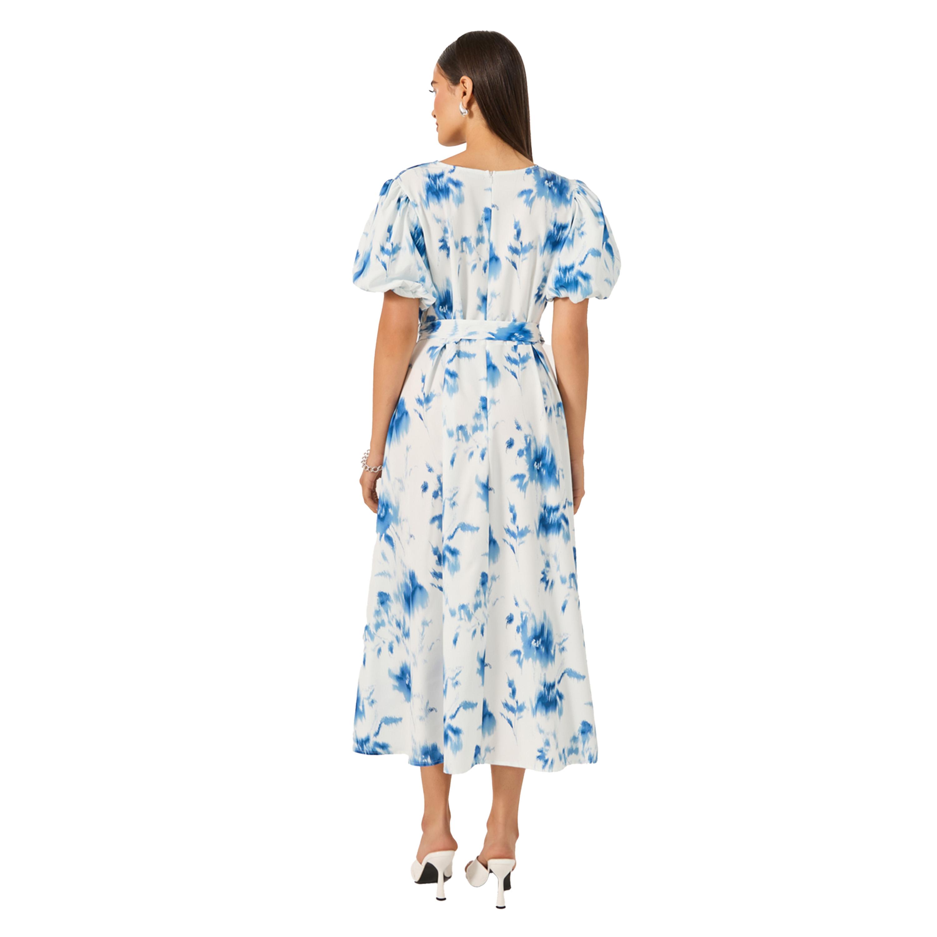 ستايلي - فستان ماكسي بطبعة زهور وأكمام منفوخة-women-clothing-dresses-image-5