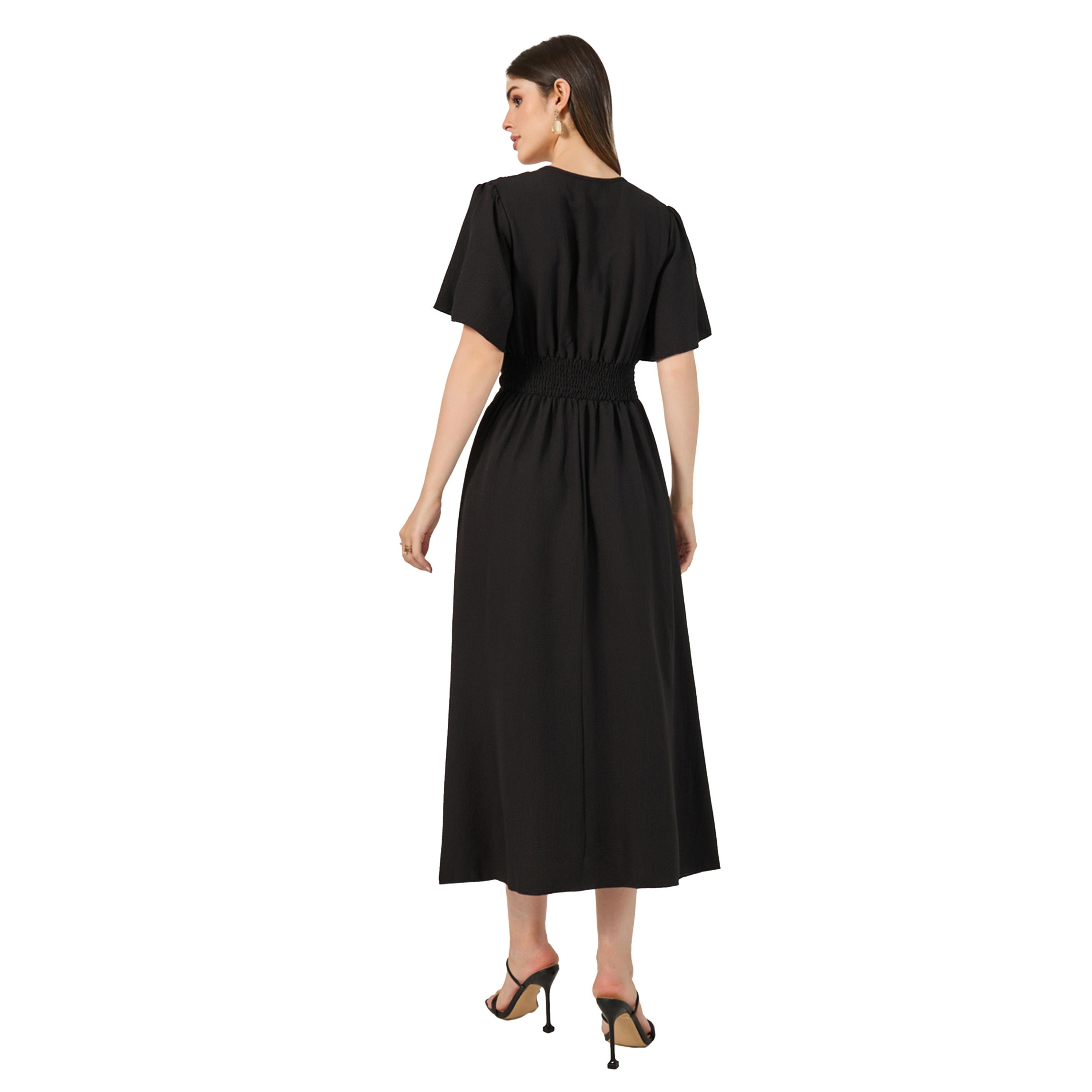 Styli Plain Flared Sleeves A-Line Maxi Dress-women-clothing-dresses-image-5