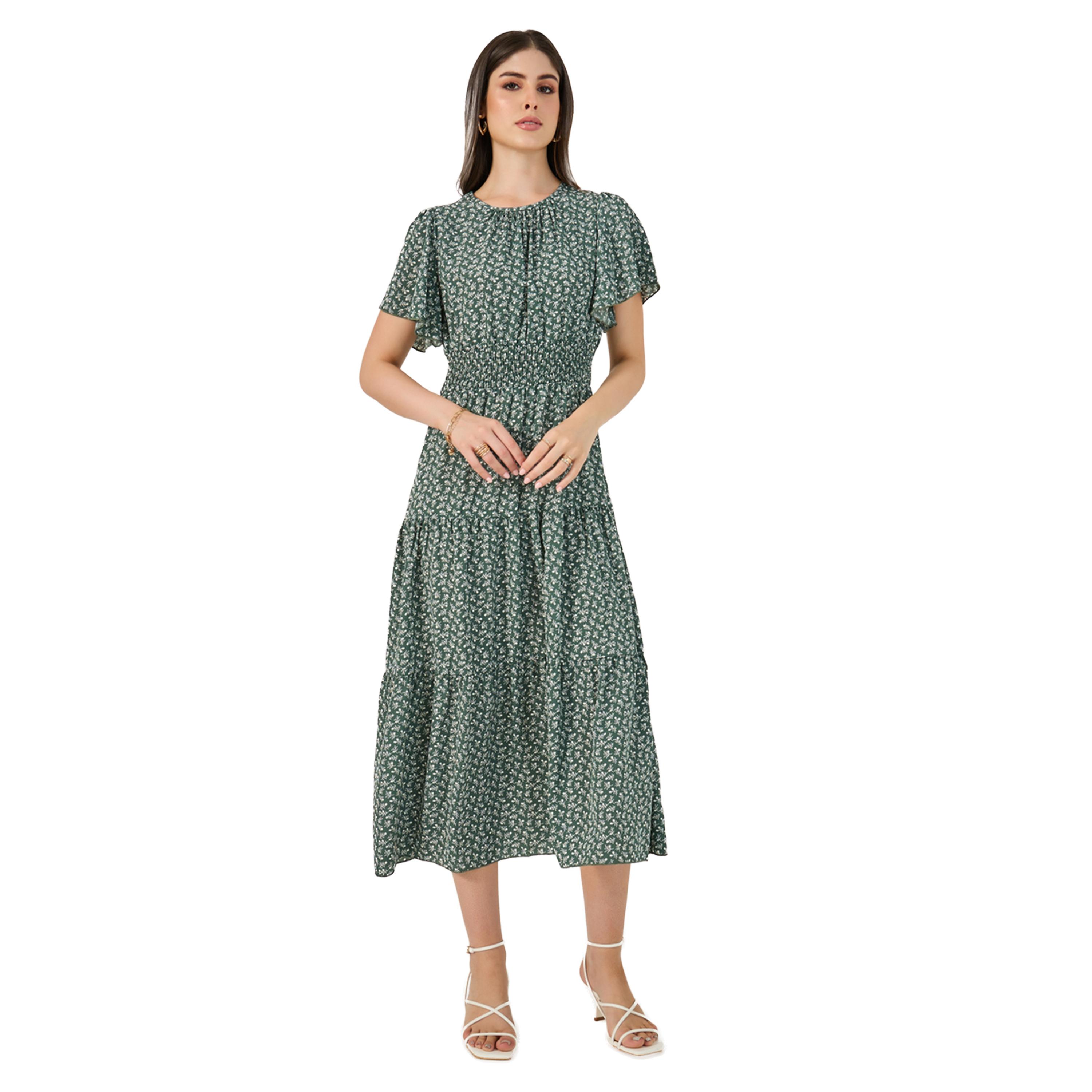 ستايلي - فستان ماكسي بأكمام قصيرة وطبقات-women-clothing-dresses-image-2