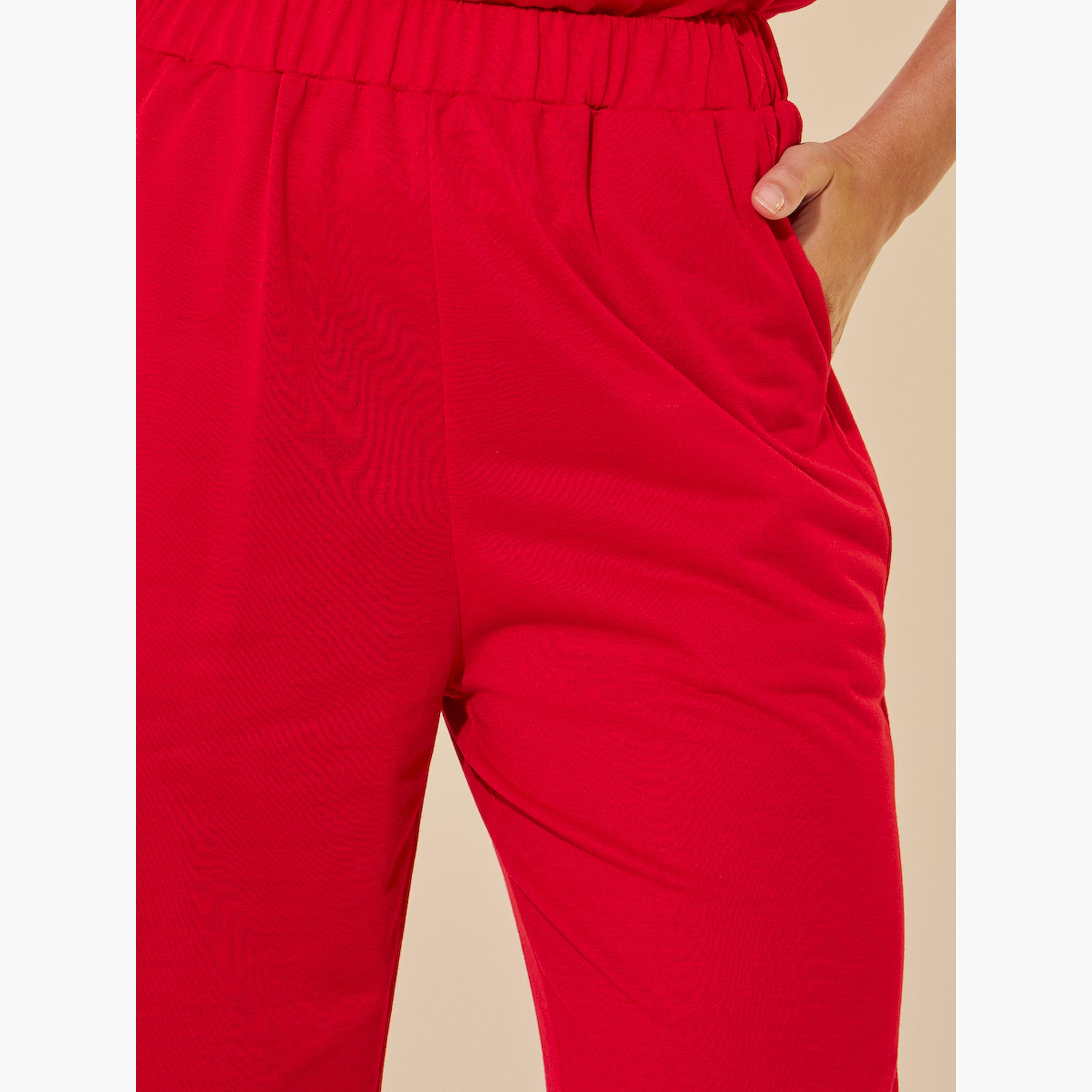 Take Two Knitted Solid Regular T-Shirt and Trousers Set-women-clothing-coordsets-image-4