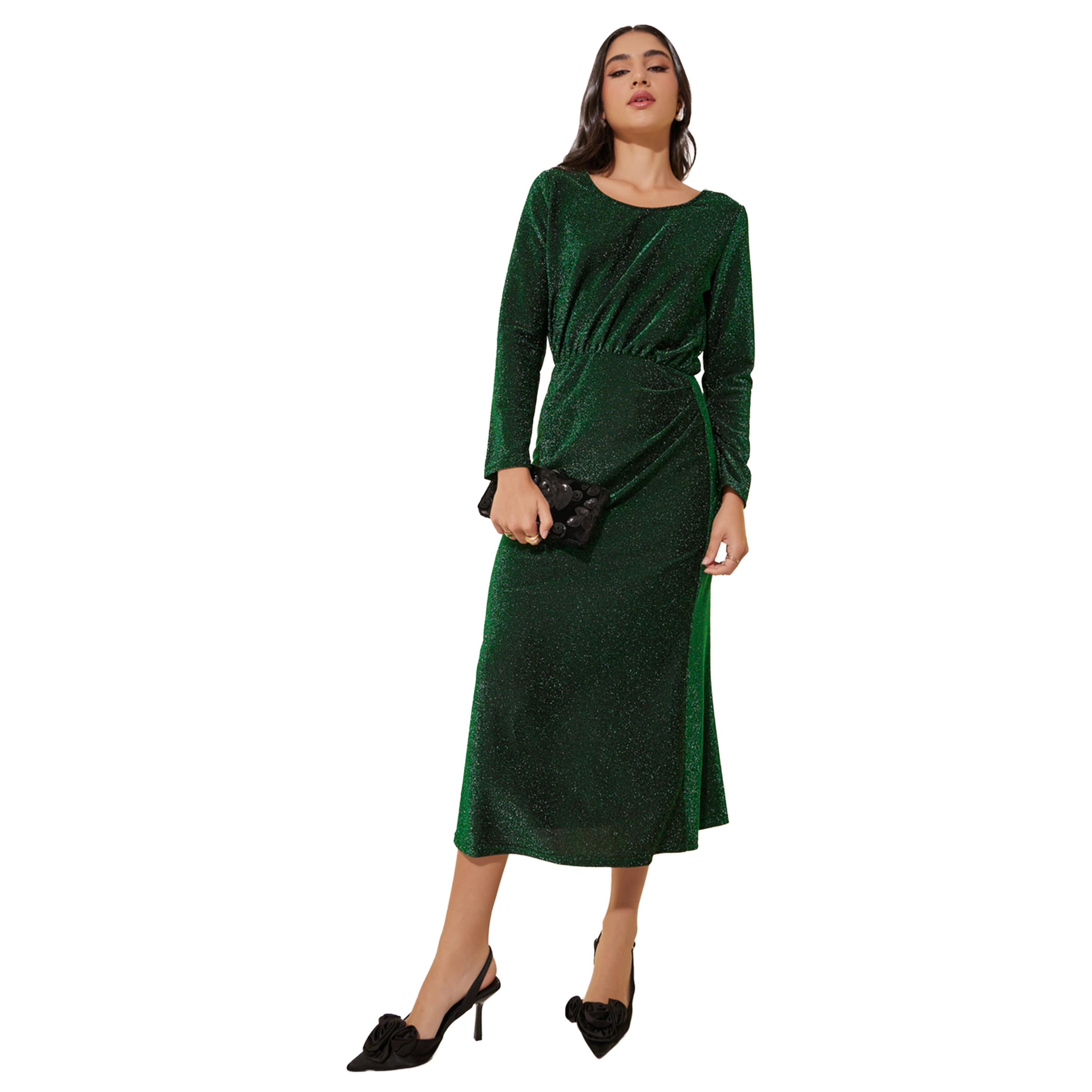 فستان ميدي بتفاصيل براقة وأكمام طويلة-women-clothing-dresses-image-2