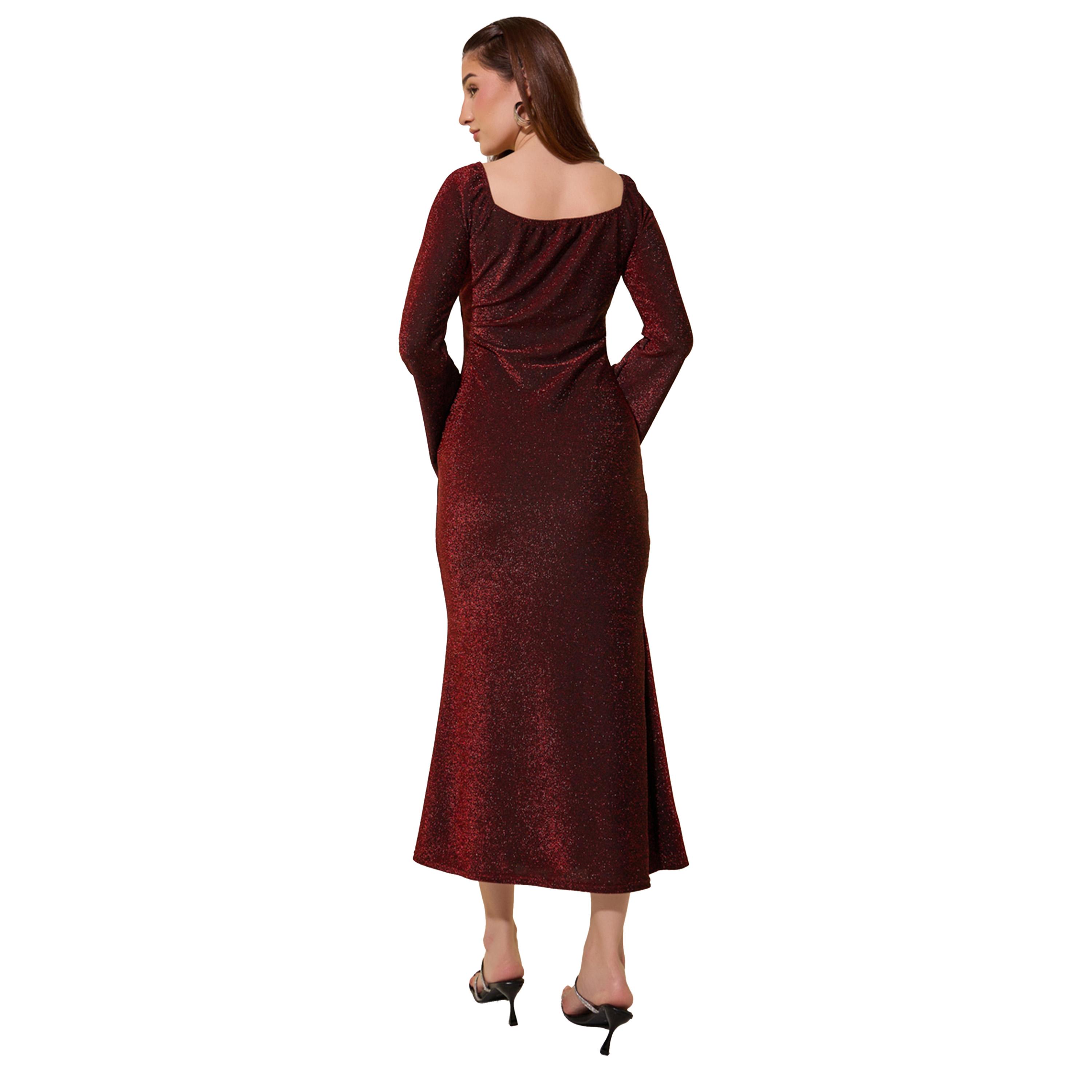 فستان ميدي بحافة واسعة وأكمام جرس-women-clothing-dresses-image-5