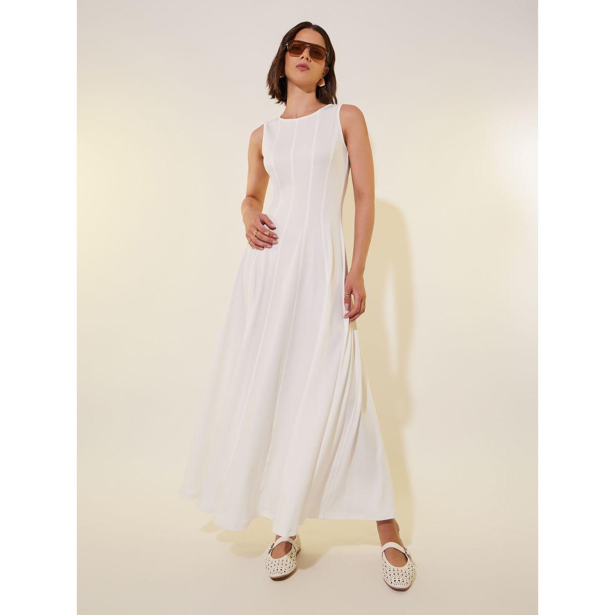 Styli Solid Sleeveless A-Line Maxi Dress-women-clothing-dresses-image-2