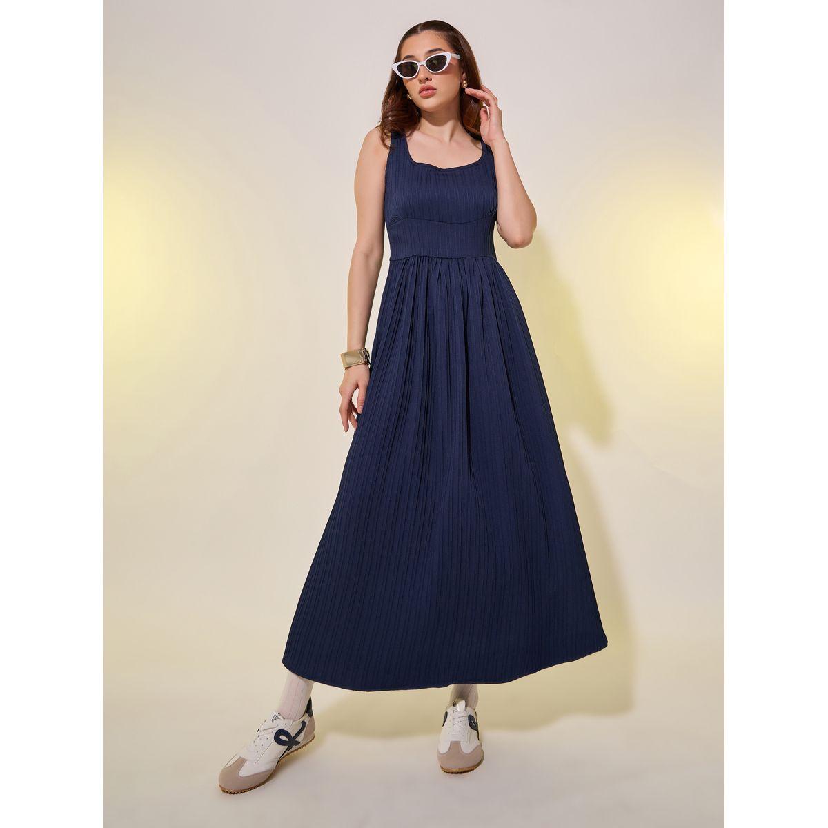 Styli Textured Sleeveless A-Line Midi Dress-women-clothing-dresses-image-1