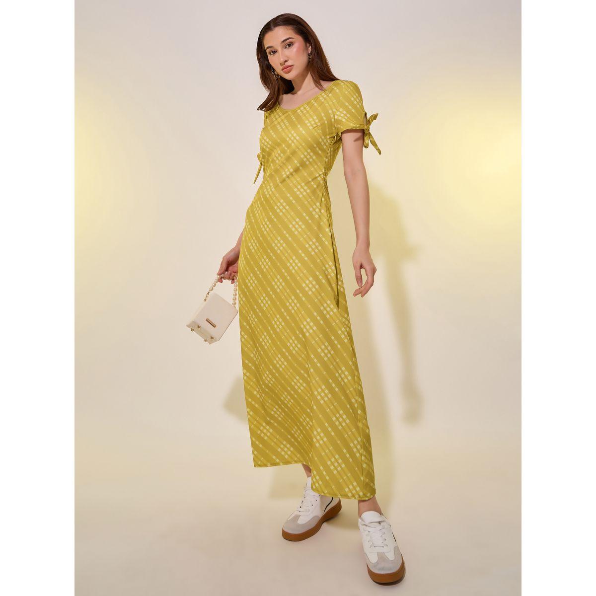 فستان ميدي مخطط بأكمام مكبلة وأربطة-women-clothing-dresses-image-1