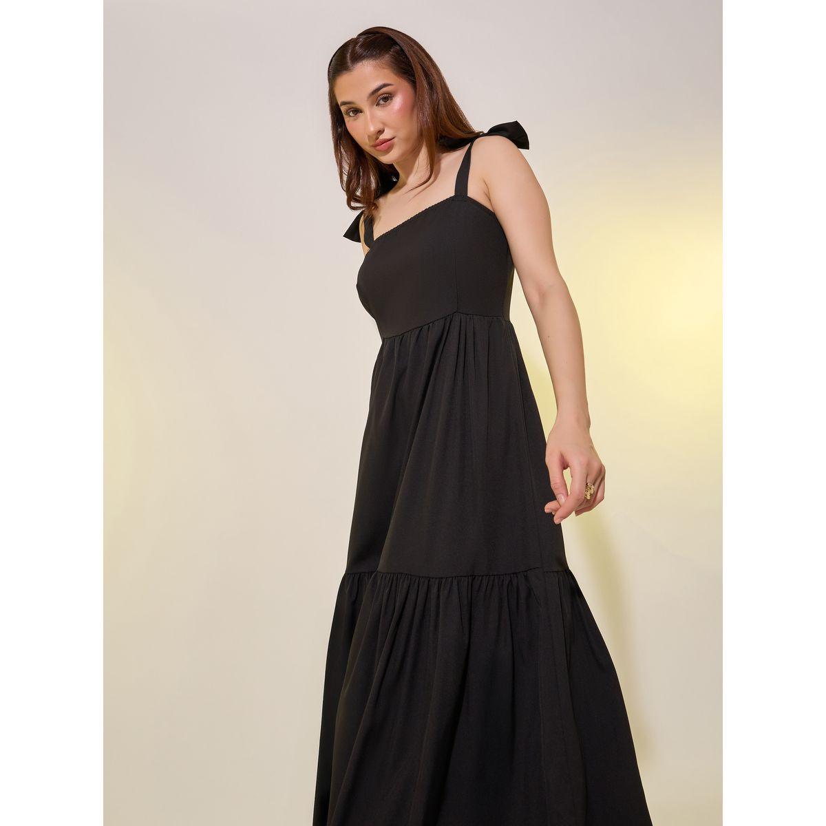 فستان ميدي سادة بحمالات وحافة واسعة-women-clothing-dresses-image-3