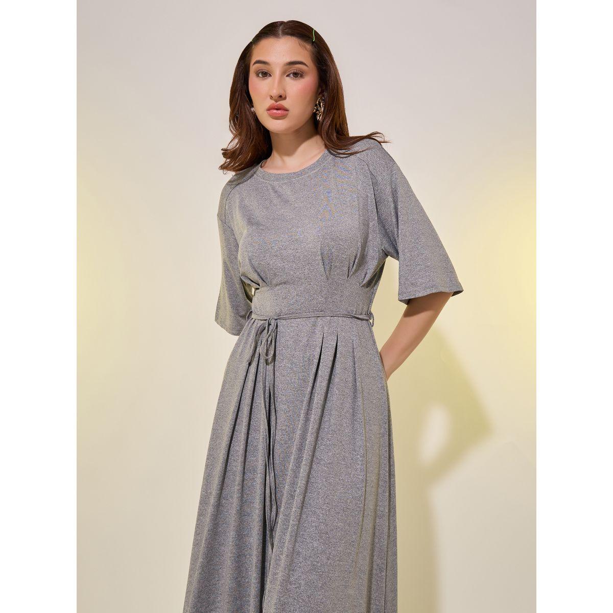فستان ميدي سادة بحافة واسعة وأربطة-women-clothing-dresses-image-3