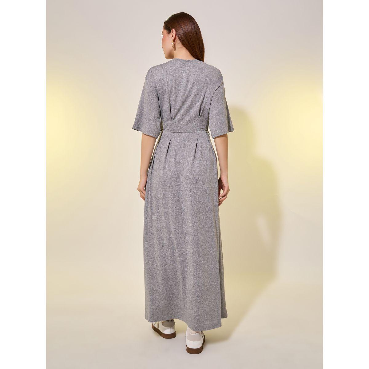 فستان ميدي سادة بحافة واسعة وأربطة-women-clothing-dresses-image-5