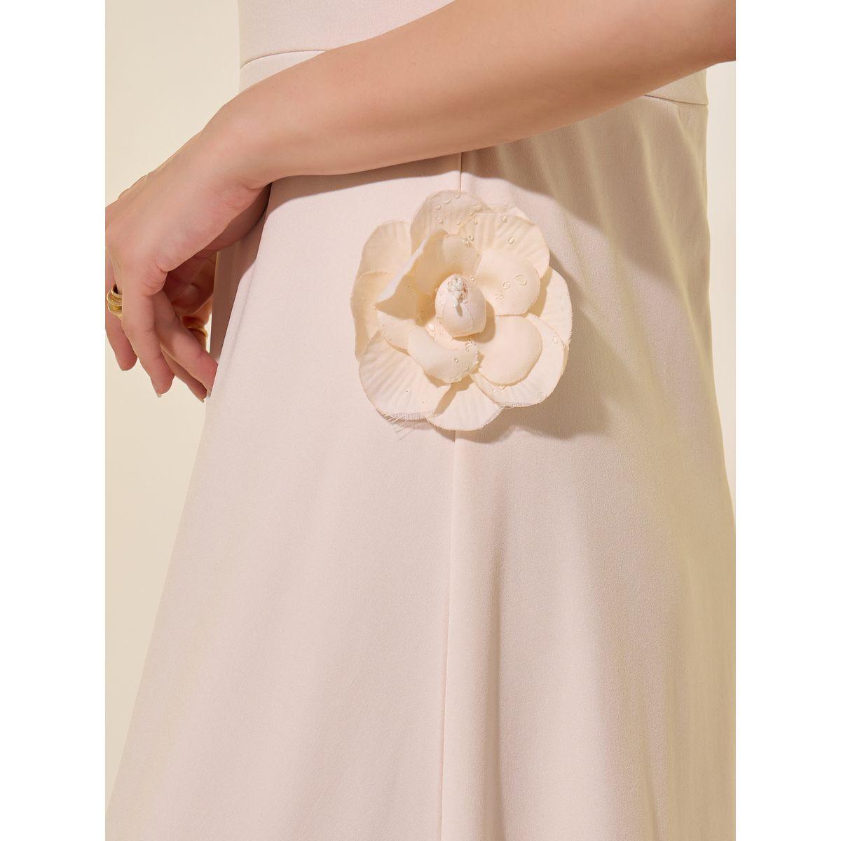 فستان ميدي سادة بأكمام قصيرة وكورساج-women-clothing-dresses-image-4