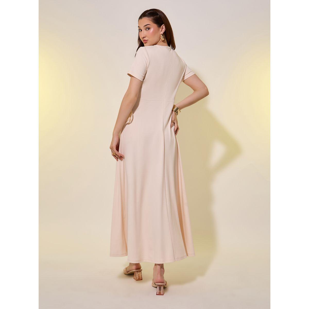 فستان ميدي سادة بأكمام قصيرة وكورساج-women-clothing-dresses-image-5