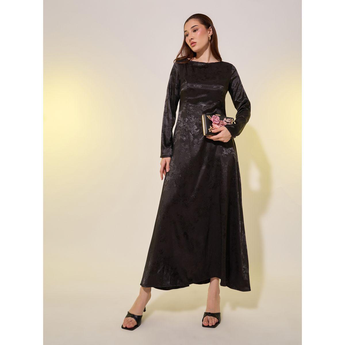 Styli Jacquard Long Sleeves A-Line Midi Dress-women-clothing-dresses-image-2