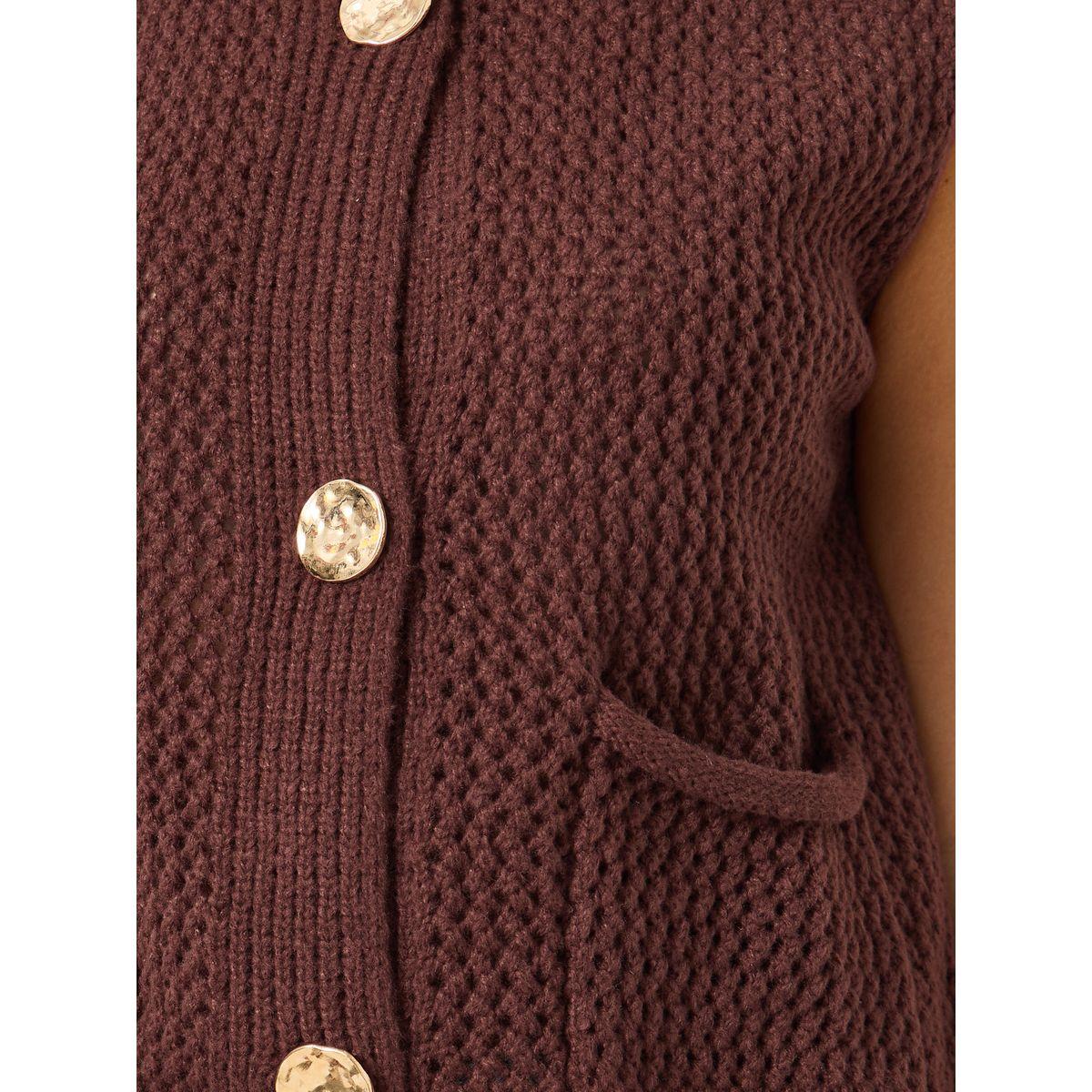 Styli Open Knit Sleeveless Button Front Top-women-clothing-tshirts-image-4