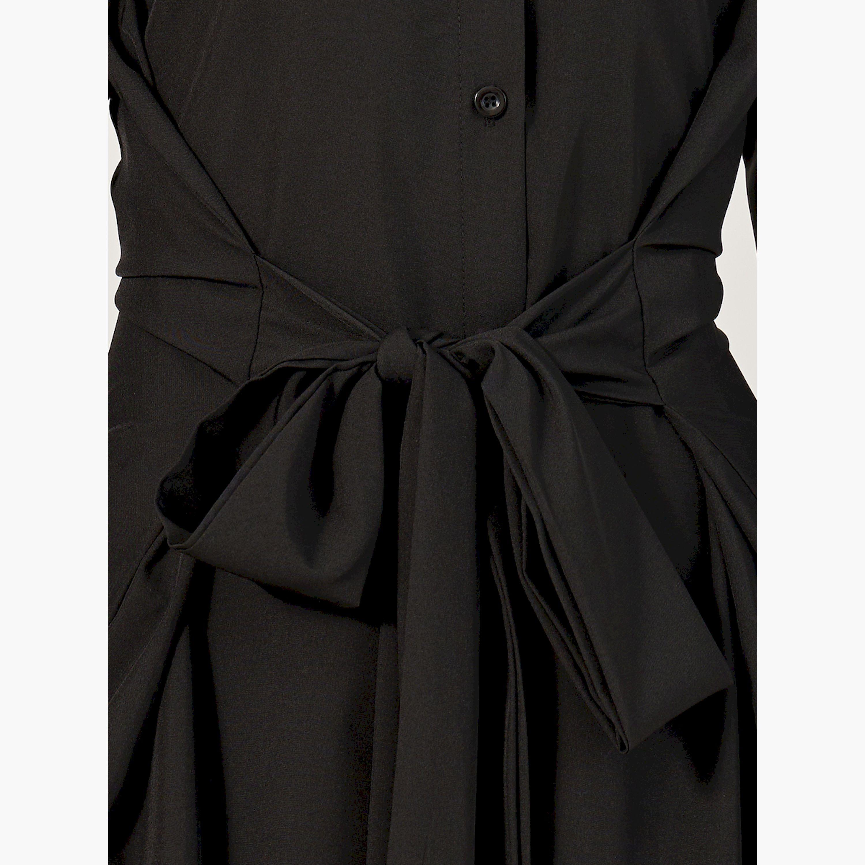 Styli Plain Long Sleeves Shirt Midi Dress-women-clothing-dresses-image-4