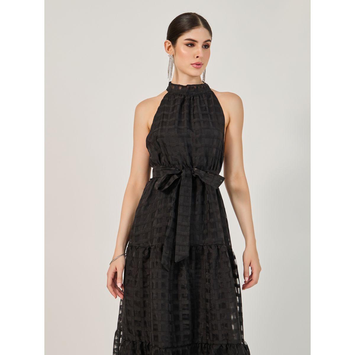 Styli Mesh Inserted Halter Neck Tiered Maxi Dress-women-clothing-dresses-image-3