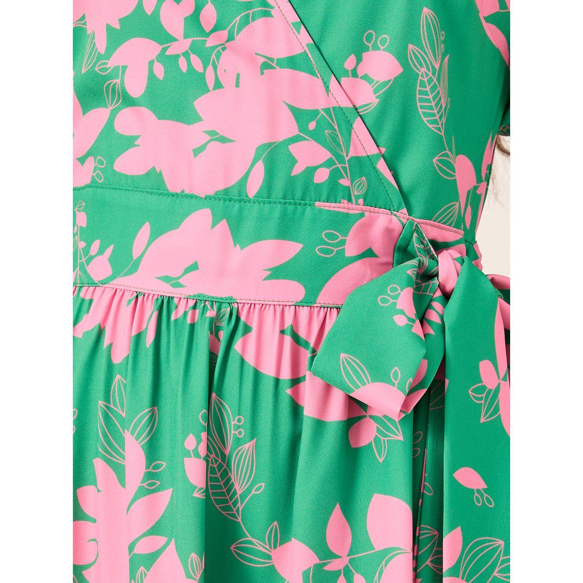 Styli Floral Print Puff Sleeves Wrap Look Tiered Midi Dress-women-clothing-dresses-image-4