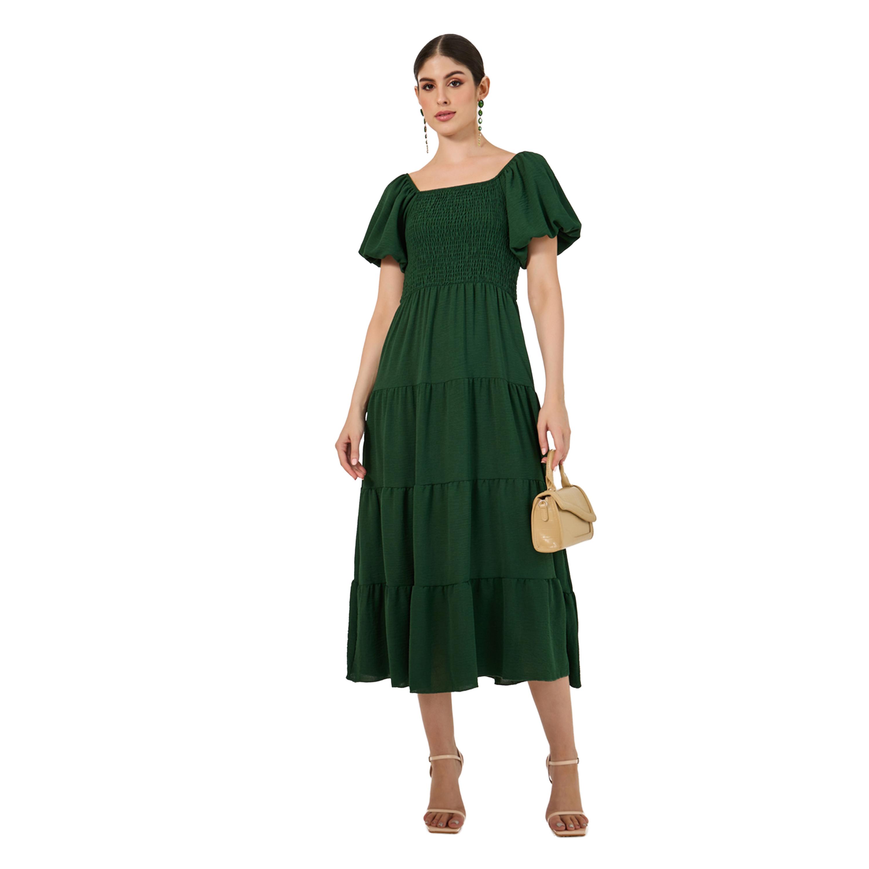 Styli Plain Smocked Tiered Midi Dress-women-clothing-dresses-image-2