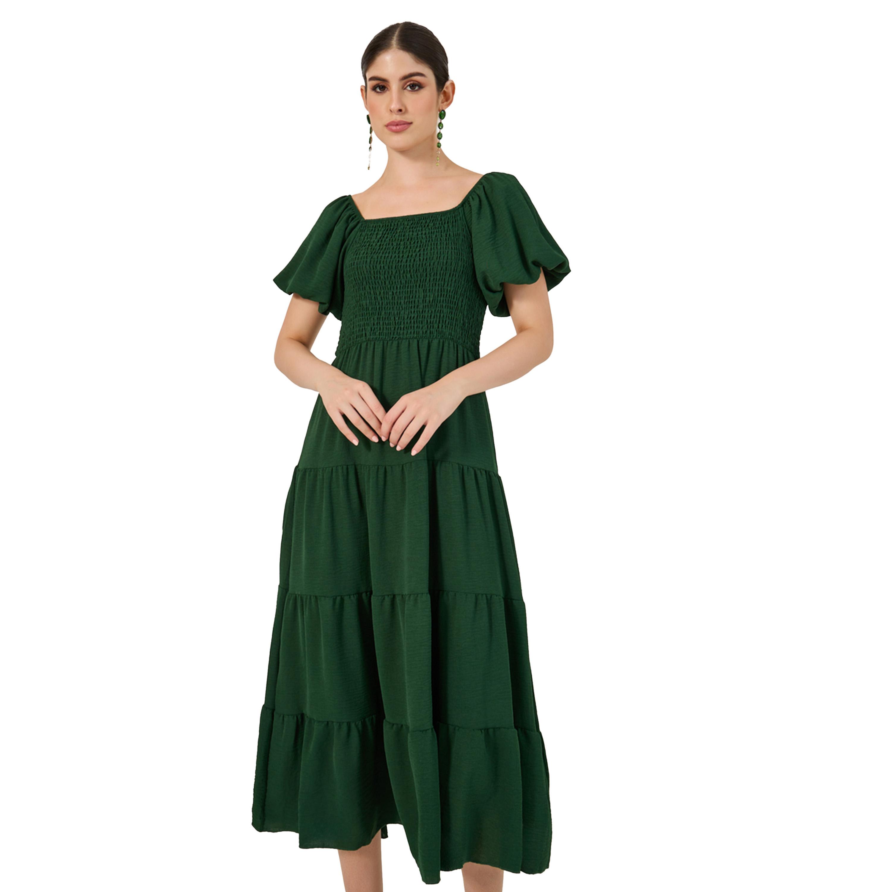 Styli Plain Smocked Tiered Midi Dress-women-clothing-dresses-image-3