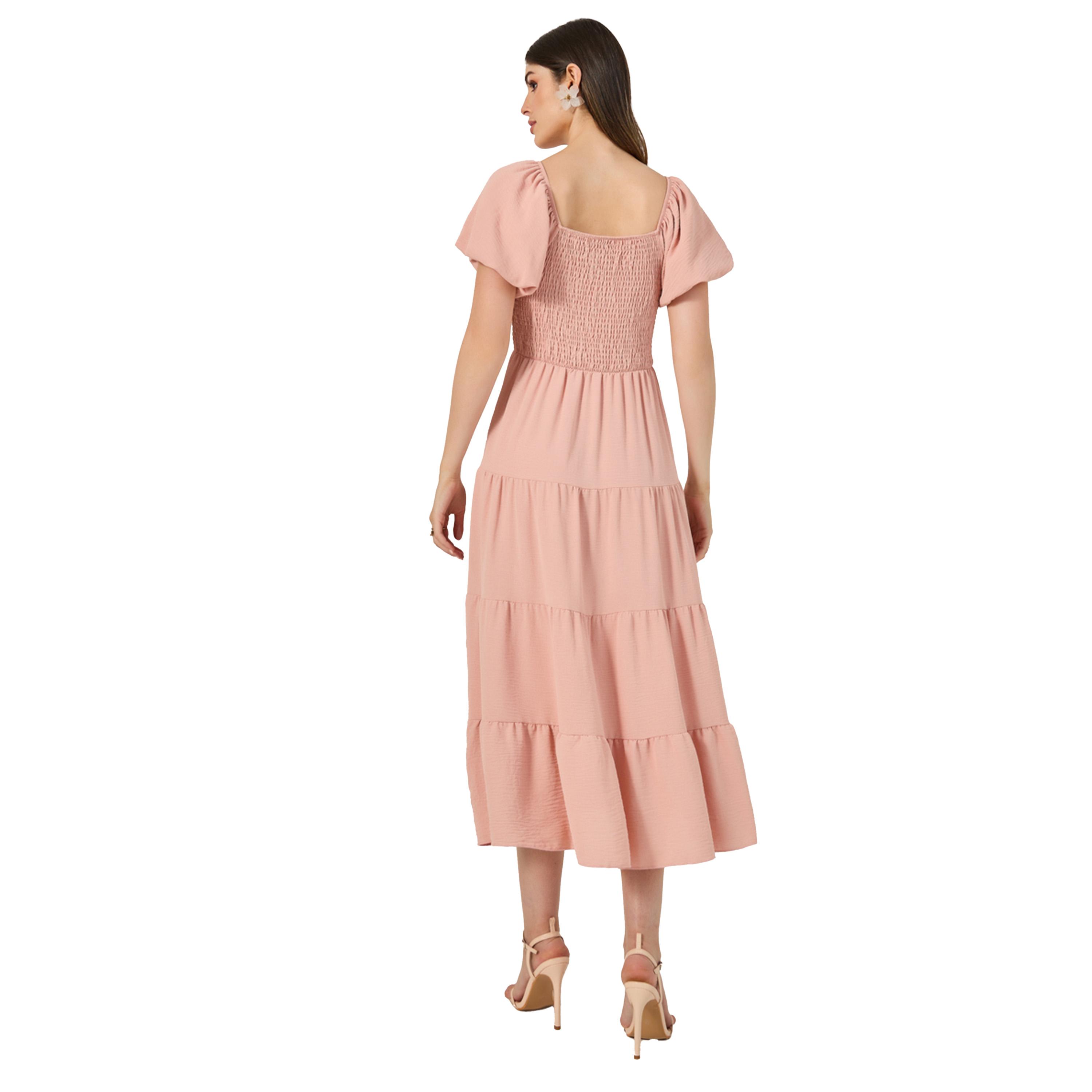 Styli Plain Smocked Tiered Midi Dress-women-clothing-dresses-image-5