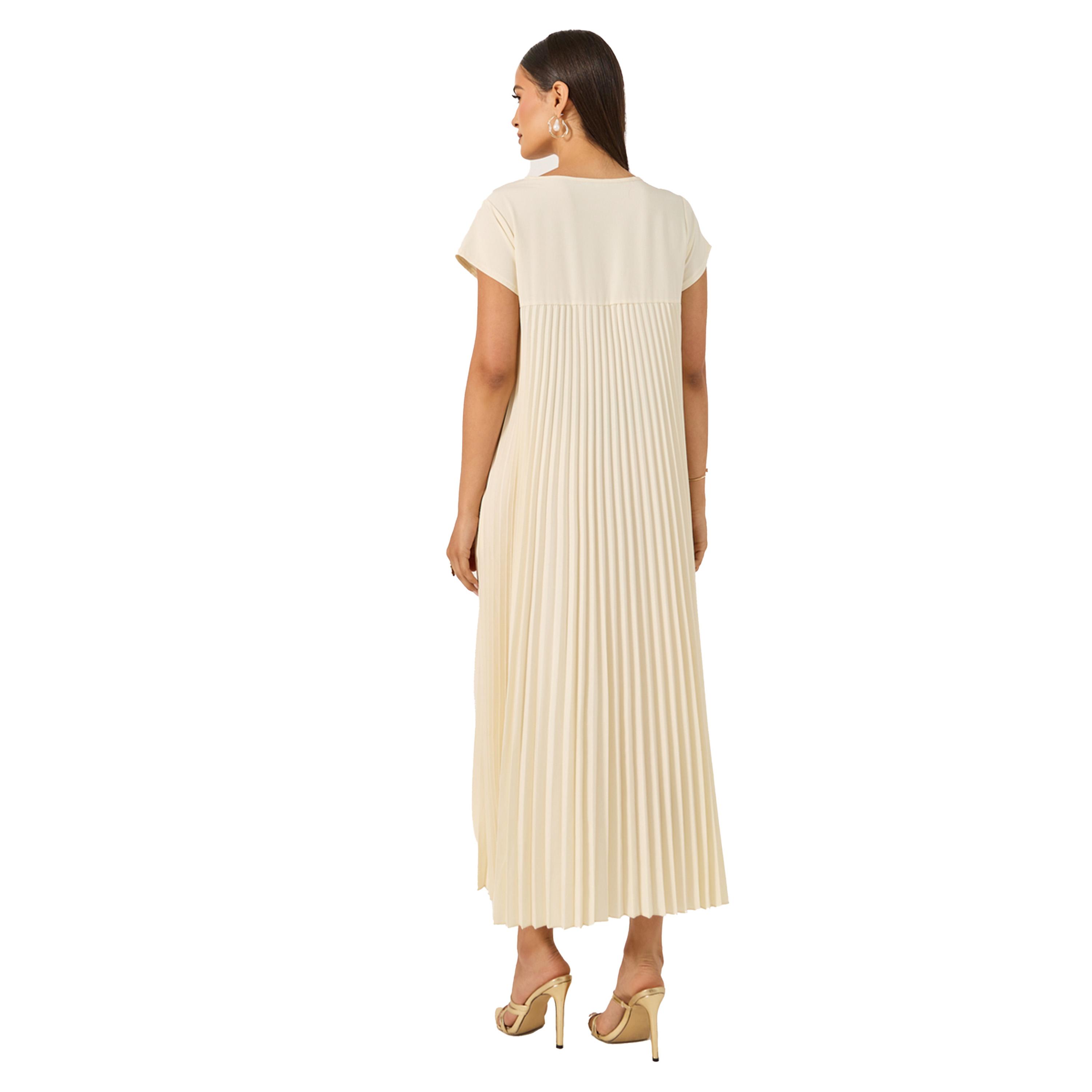 Styli Pleated Short Sleeves A-Line Maxi Dress-women-clothing-dresses-image-6