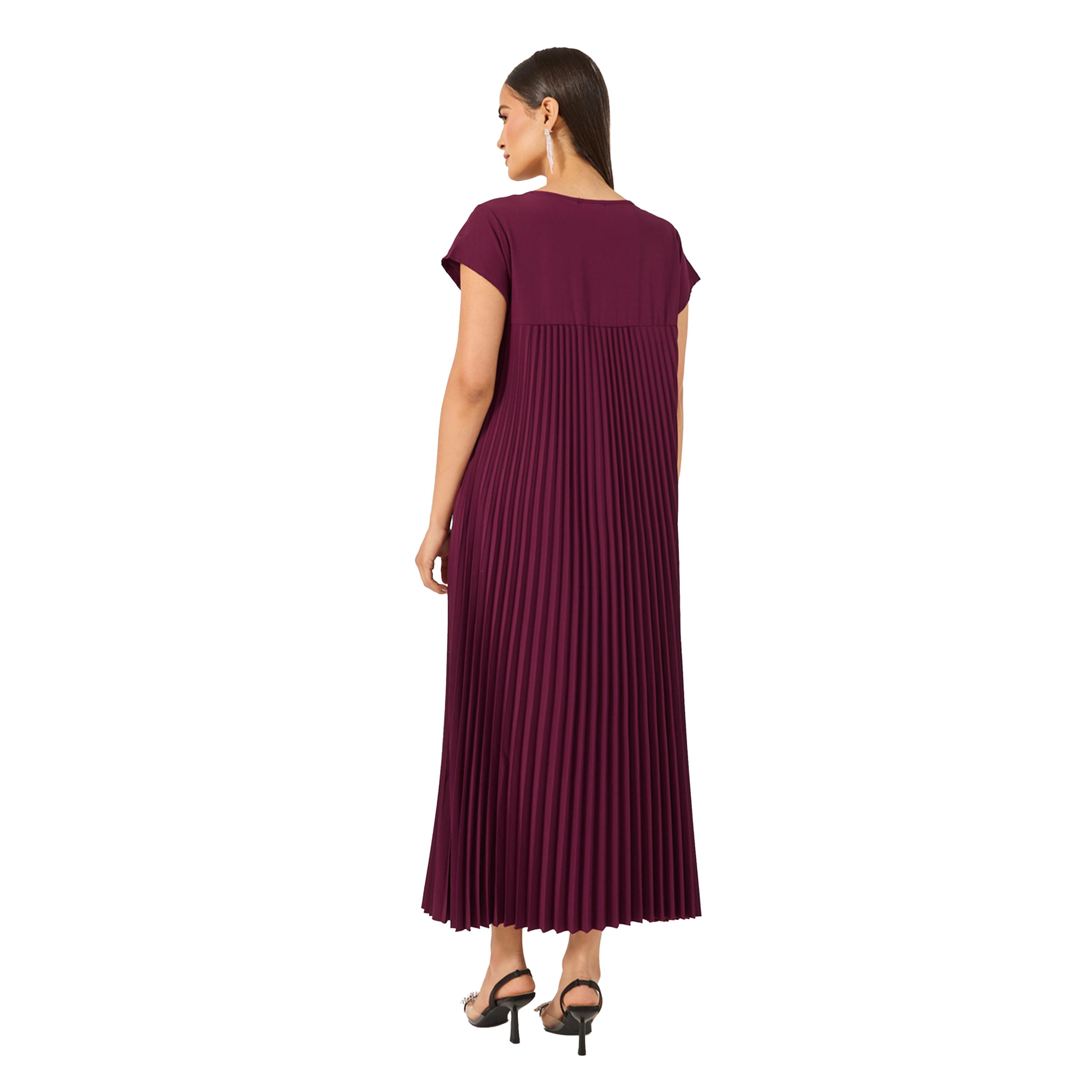 ستايلي - فستان ماكسي بأكمام قصيرة على شكل حرف A-women-clothing-dresses-image-5